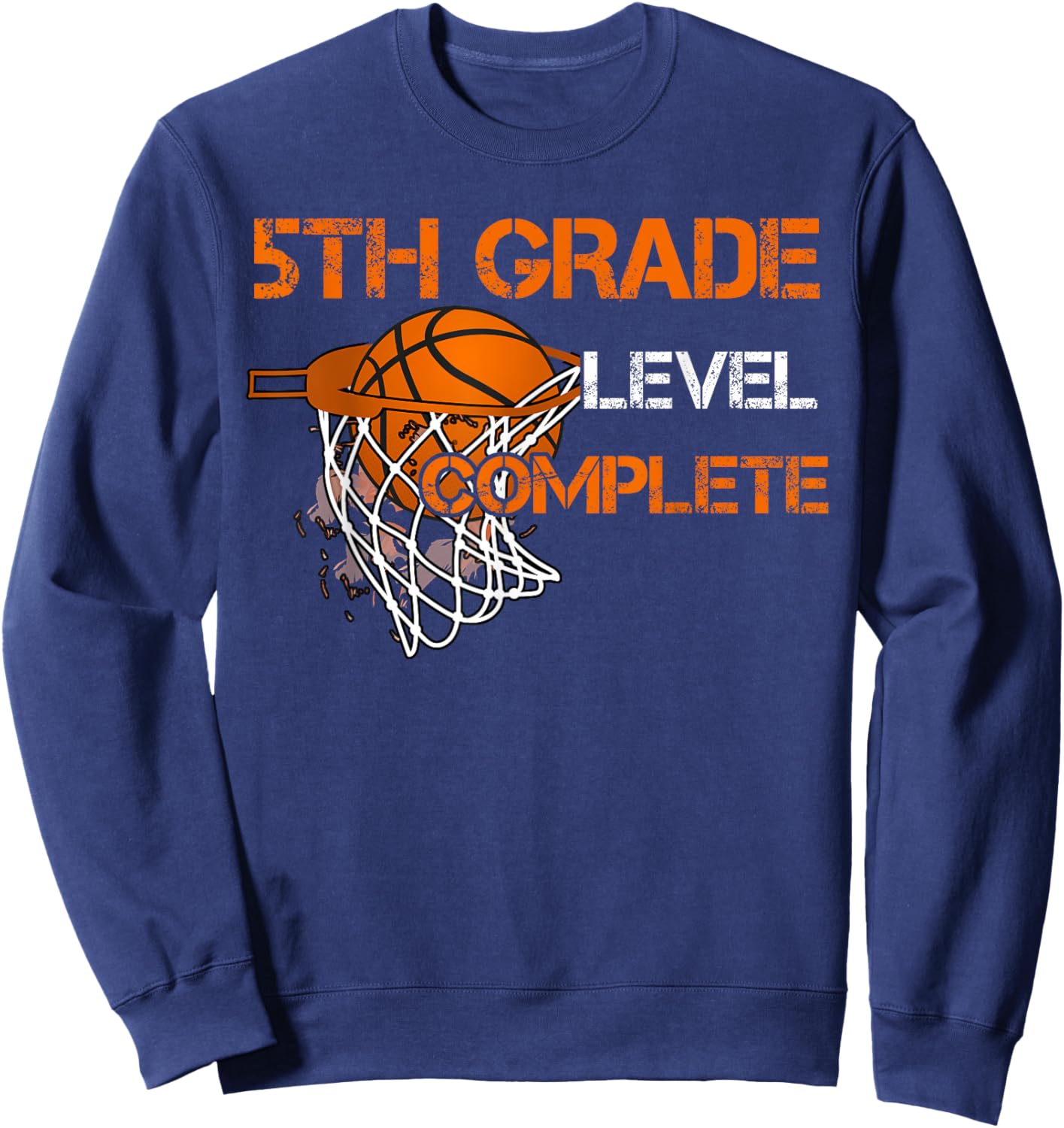 5th Grade Level Complete Basketball Back To School Boys Sweatshirt - Sweatshirt | Navy