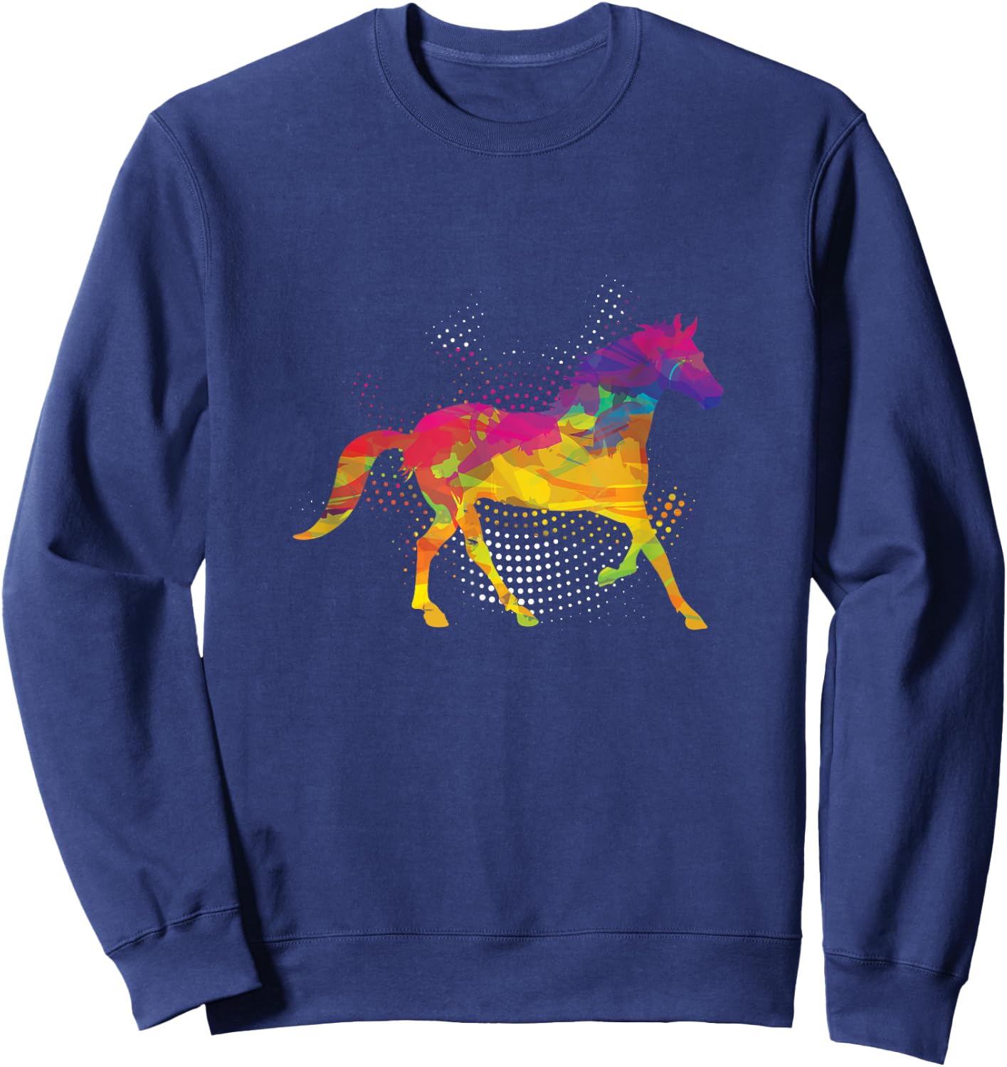 Horse Lover Equestrian Horse Jockey Fan Polygon Animal Lover Sweatshirt - Sweatshirt | Navy