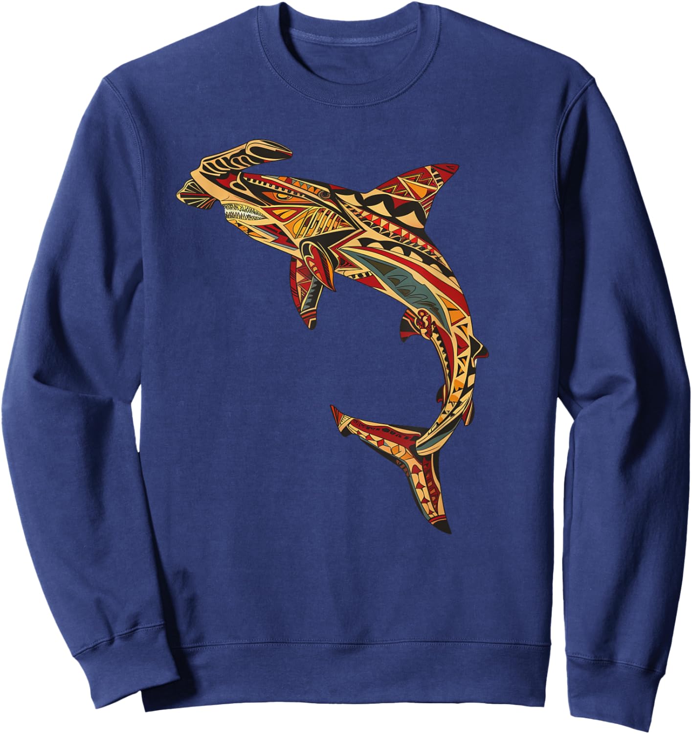 Tribal Shark Shirt - Maori Shirt - Hawaiian Tribal Sweatshirt - Sweatshirt | Navy