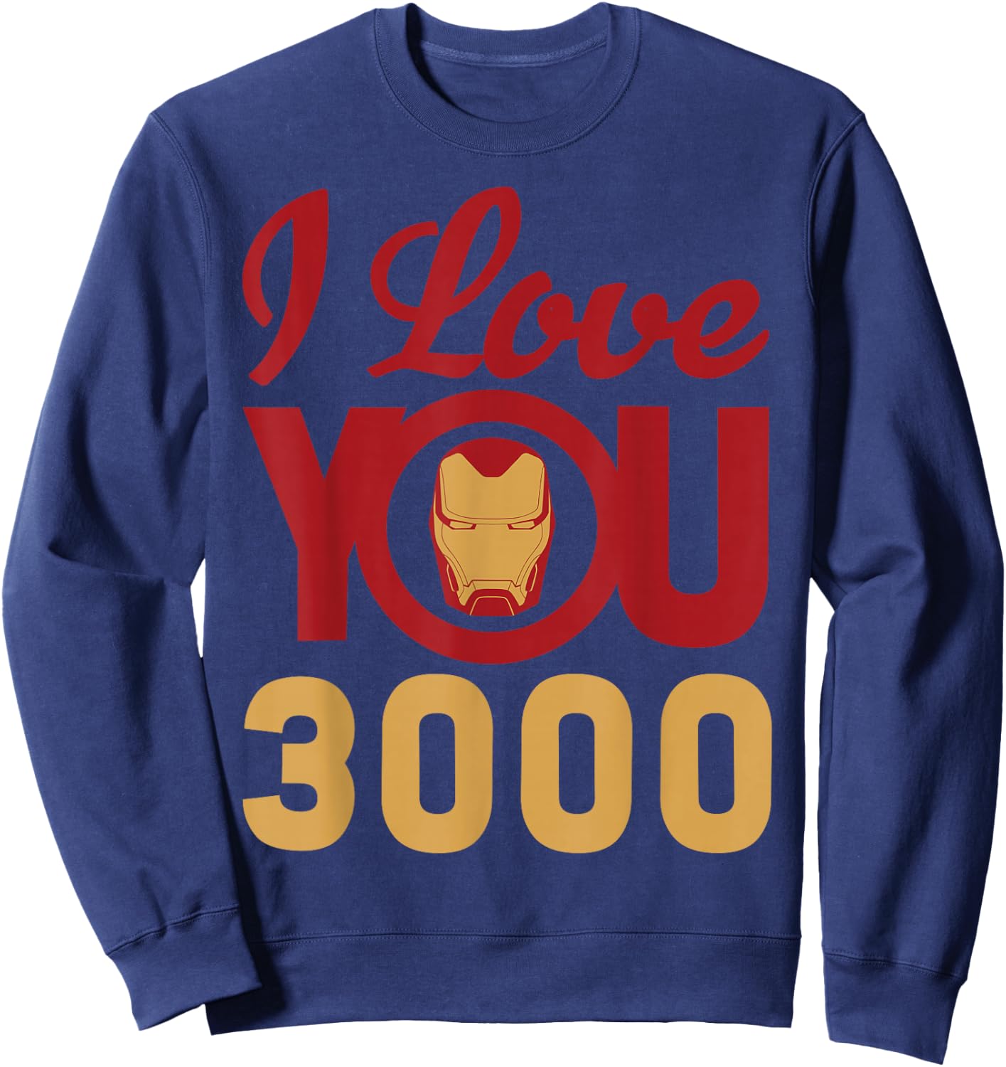 Marvel Avengers Endgame Iron Man I Love You 3000 Helmet Logo Sweatshirt - Sweatshirt | Navy