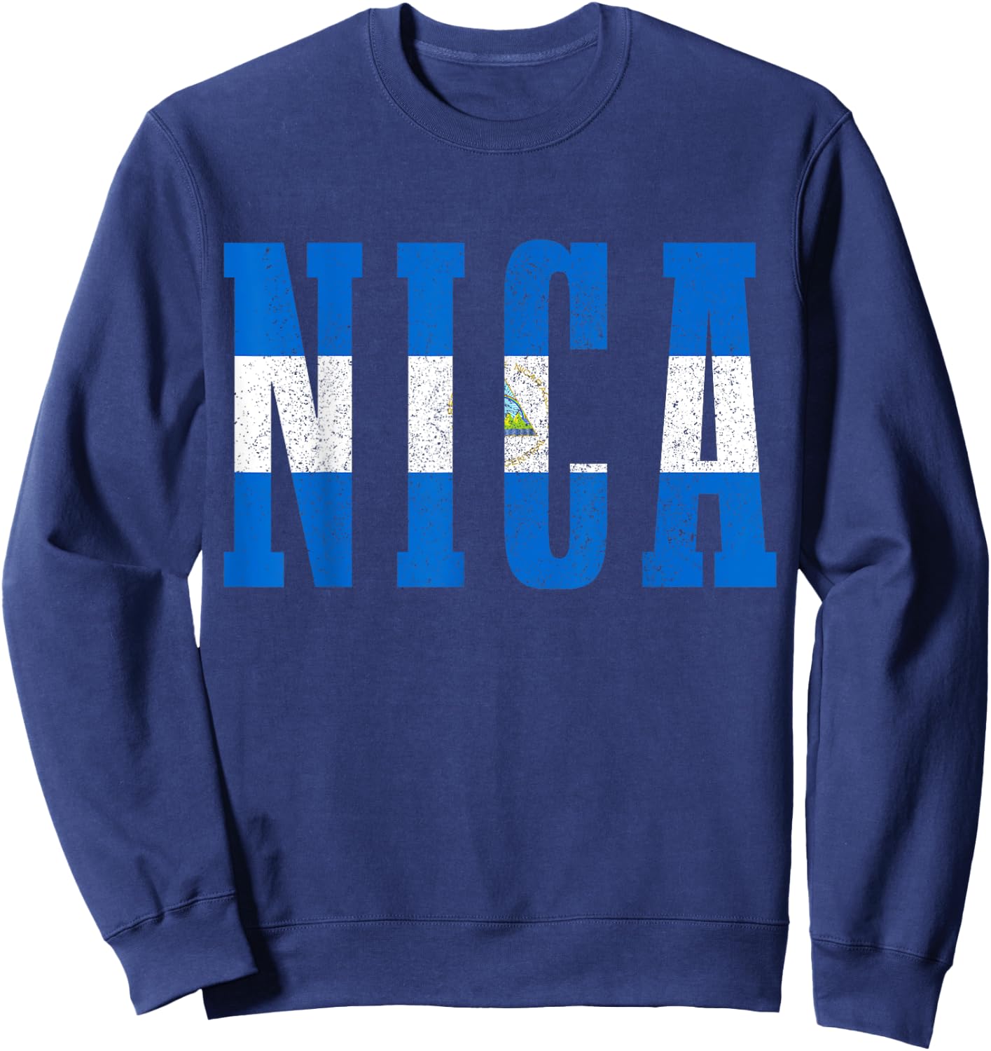 Nicaragua Flag Vintage Souvenir Sweatshirt - Sweatshirt | Navy