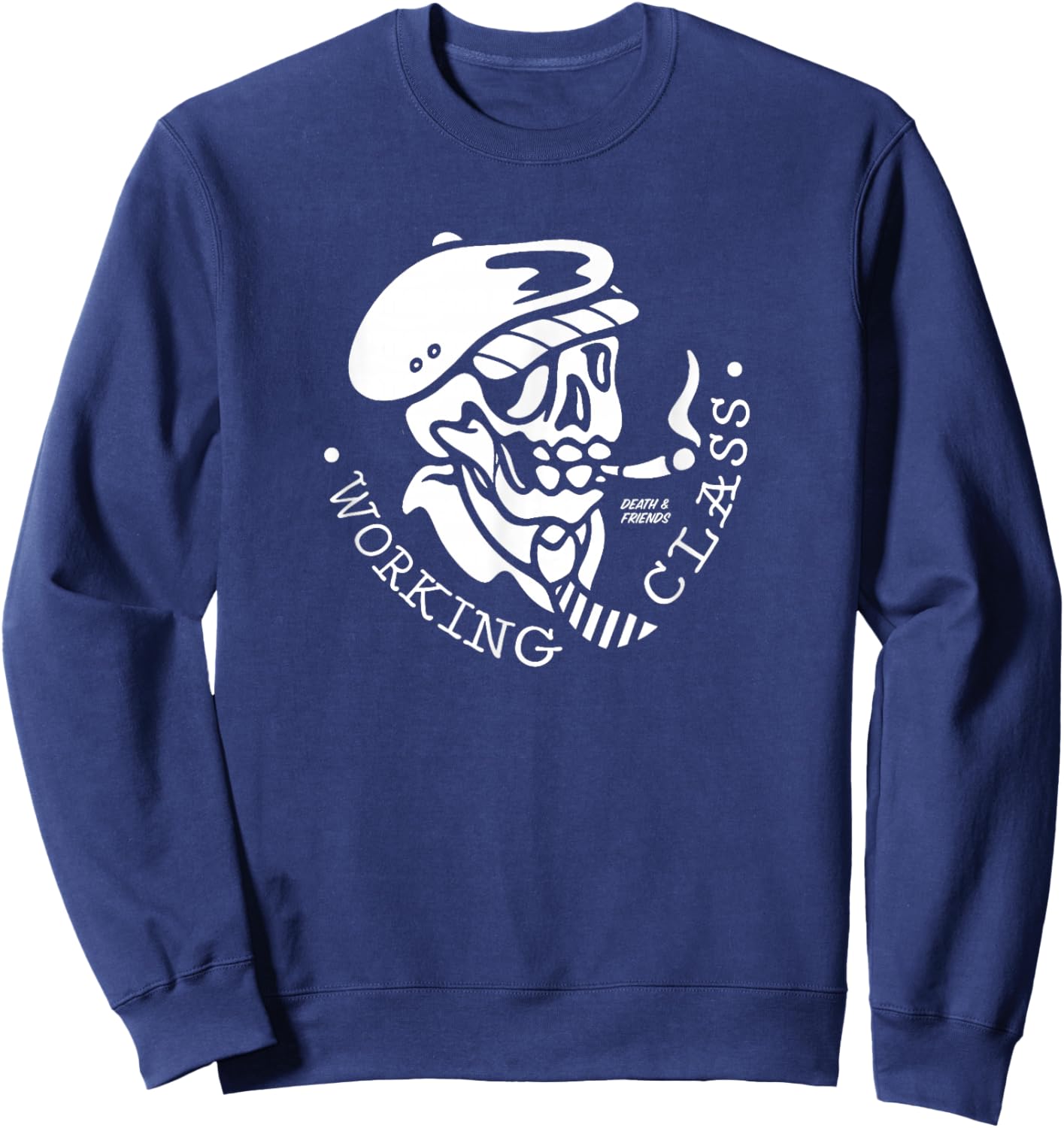 Punks & Skins Ltd Working Class - Men's Music - Black - Small - - Short Sleeve - Classic Fit - Letter Print Sweatshirt - Sweatshirt | Navy