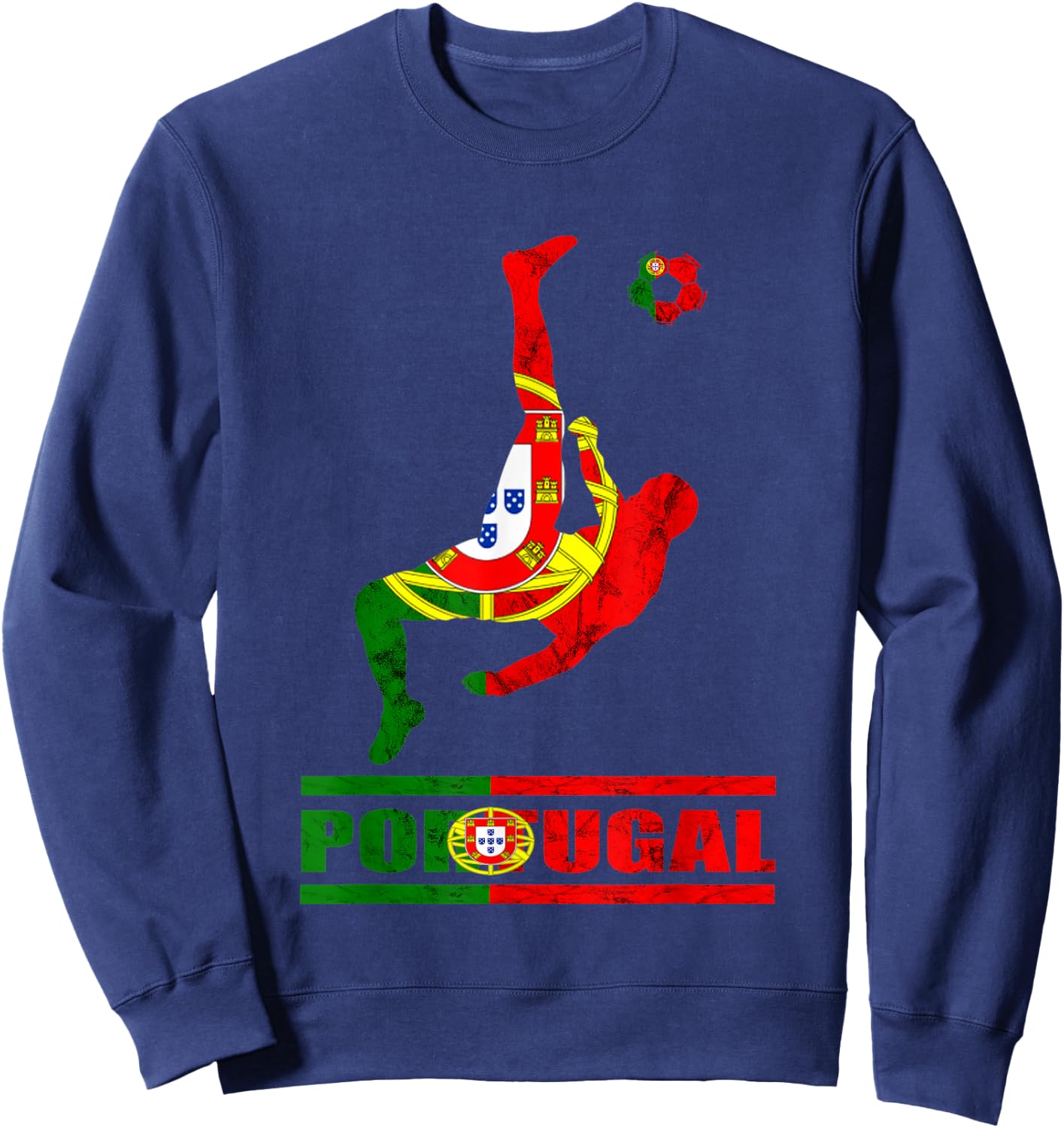 Portugal Futebol Portuguese Flag Portuguese Soccer Player Sweatshirt - Sweatshirt | Navy