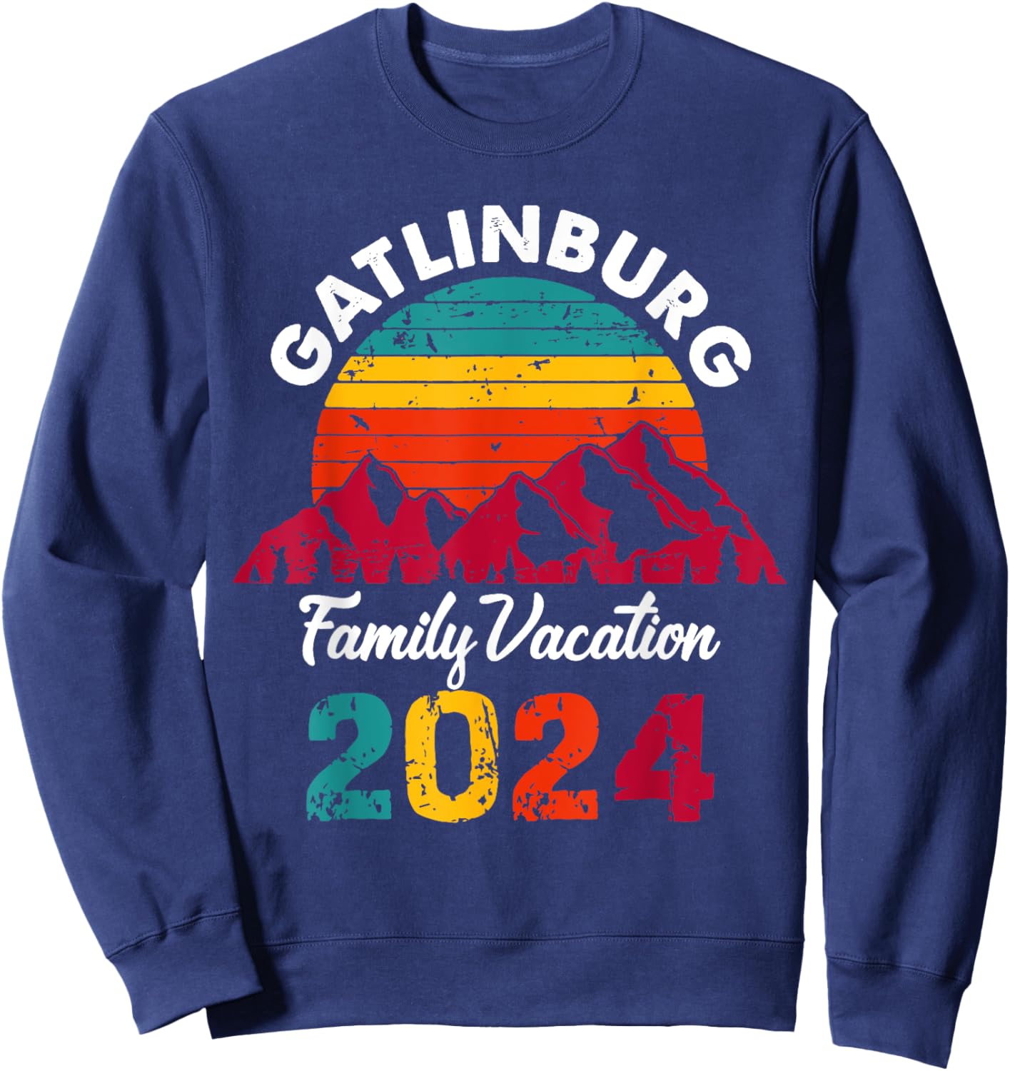 Tennessee Smoky Mountains Family Vacation 2024 Gatlinburg Sweatshirt - Sweatshirt | Navy