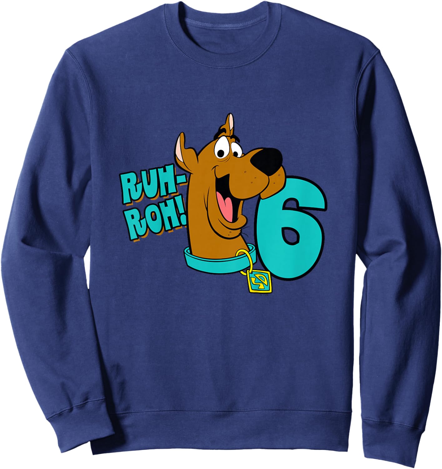 Kids Scooby-Doo 6th Birthday Ruh-Roh! I'm 6! Sweatshirt - Sweatshirt | Navy