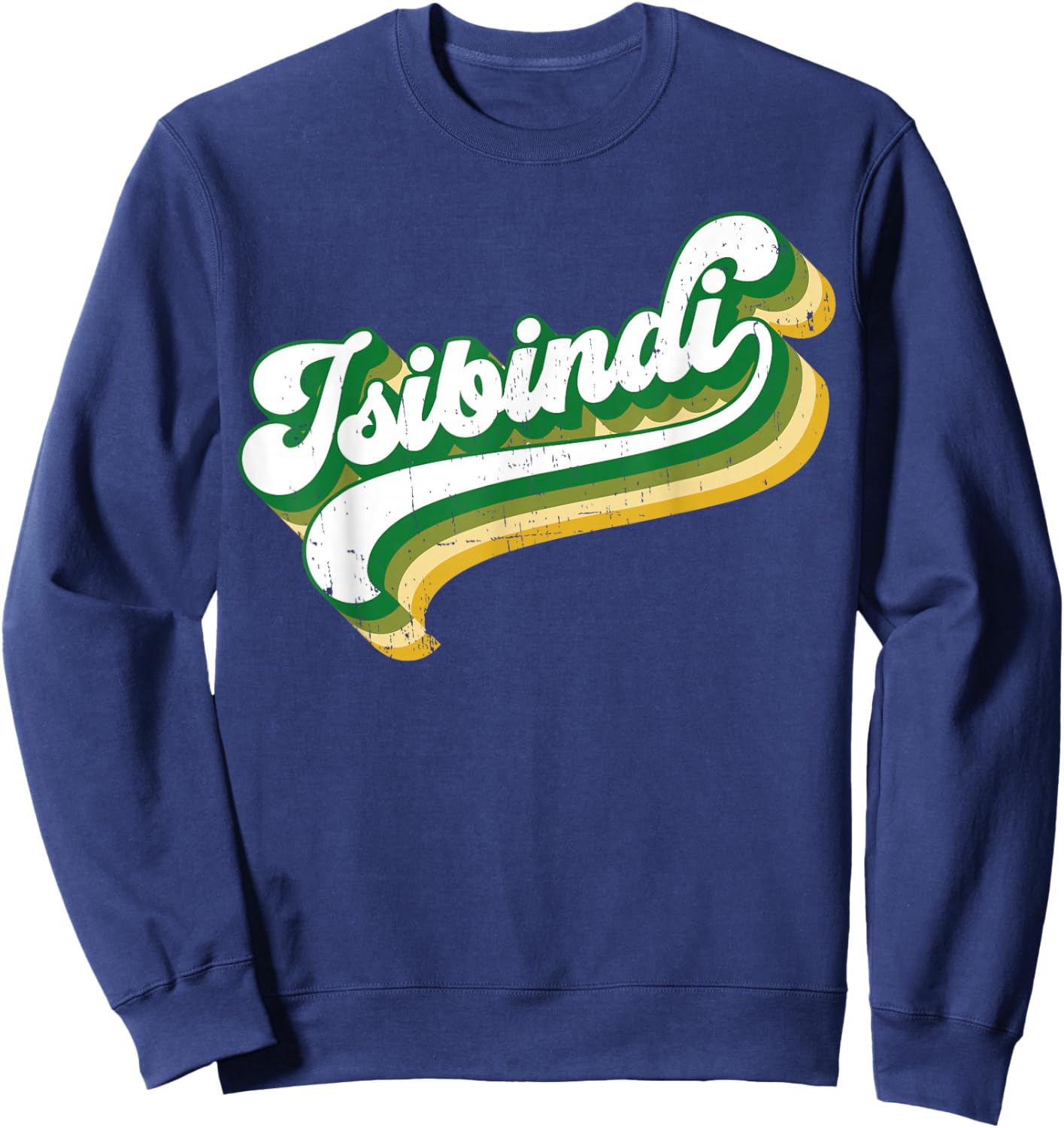 Isibindi - Colorful Groovy Retro Style School Spirit Wear Sweatshirt - Sweatshirt | Navy