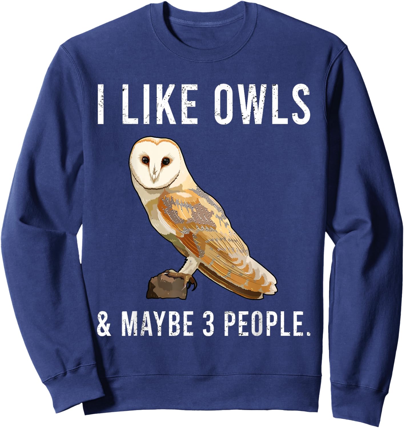 Funny I Like Barn Owls And Maybe 3 People Sweatshirt - Sweatshirt | Navy