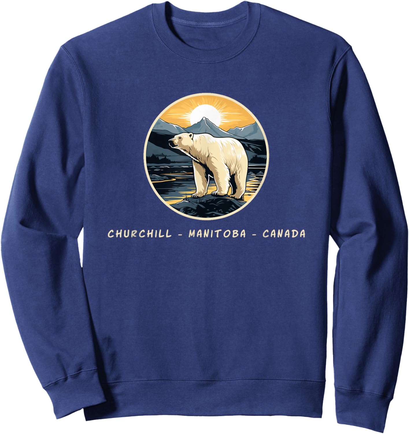 Churchill Manitoba Canada Polar Bear Arctic Sweatshirt - Sweatshirt | Navy