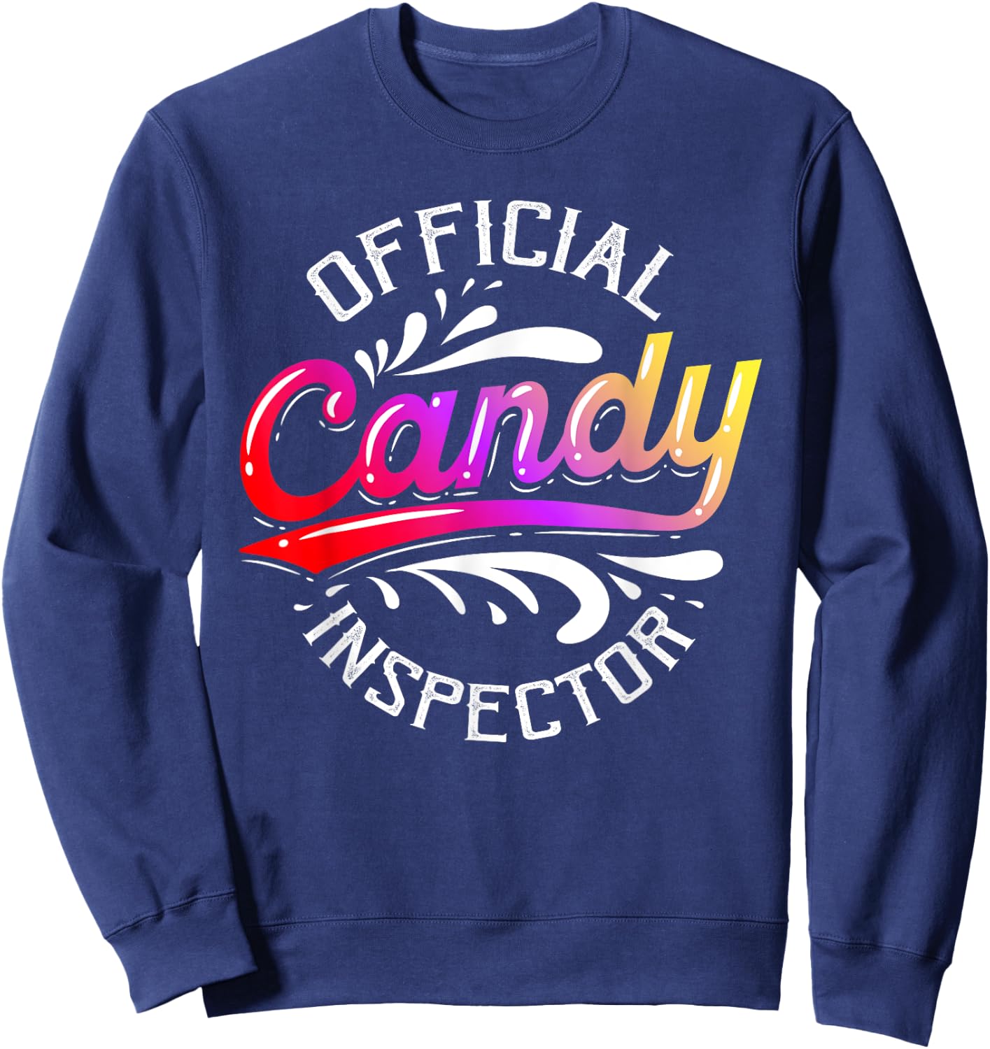 Funny Halloween Retro Vintage Candy Inspector Costume Sweatshirt - Sweatshirt | Navy