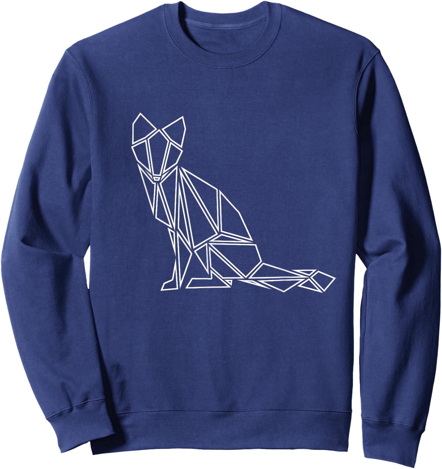 POLYGON FOX forest animal geometric polygon minimalist Sweatshirt - Sweatshirt | Navy