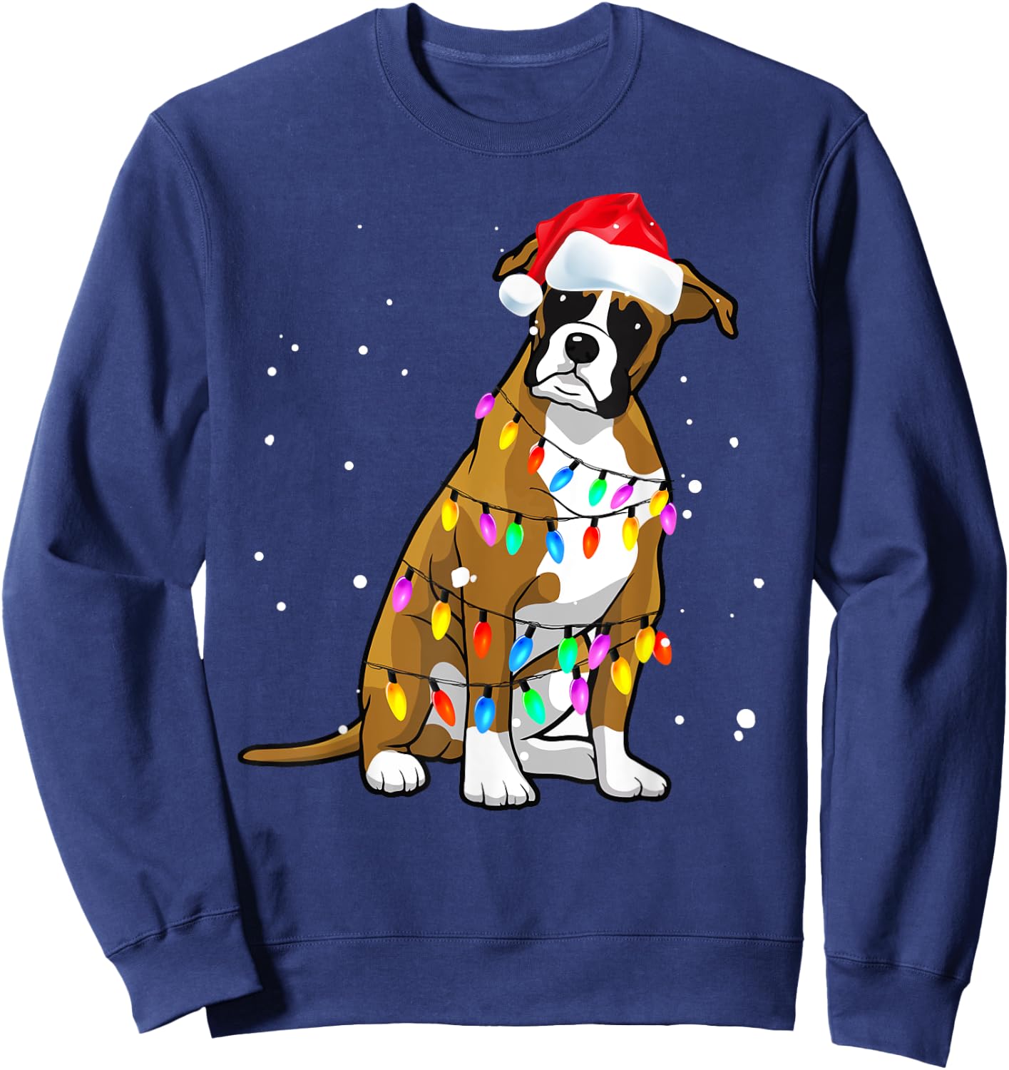 Boxer Christmas Boxer Dog Christmas Shirt Gift Men Women Kids Sweatshirt - Sweatshirt | Navy