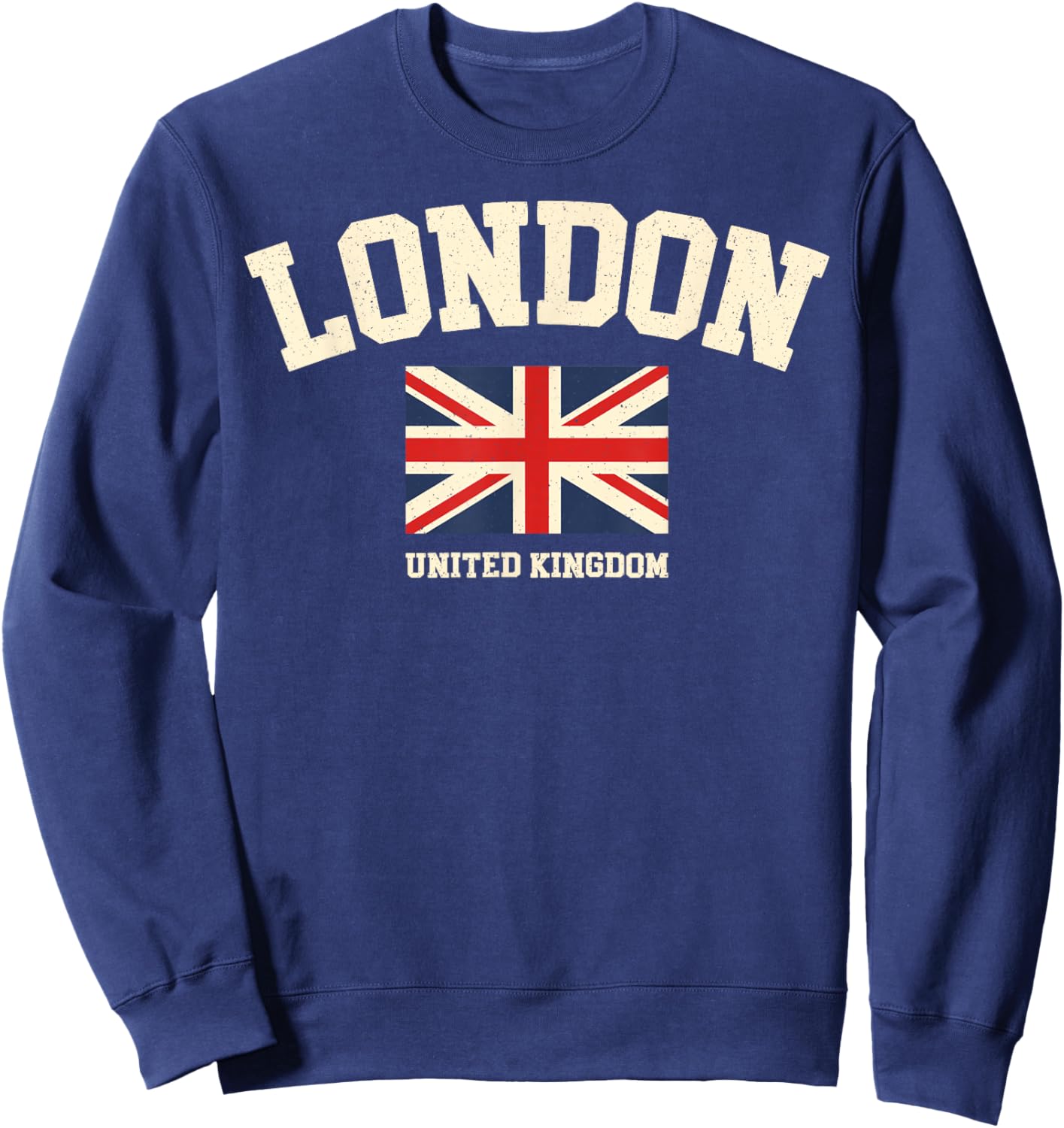 Vintage London England United Kingdom Souvenir Retro Graphic Sweatshirt - Sweatshirt | Navy