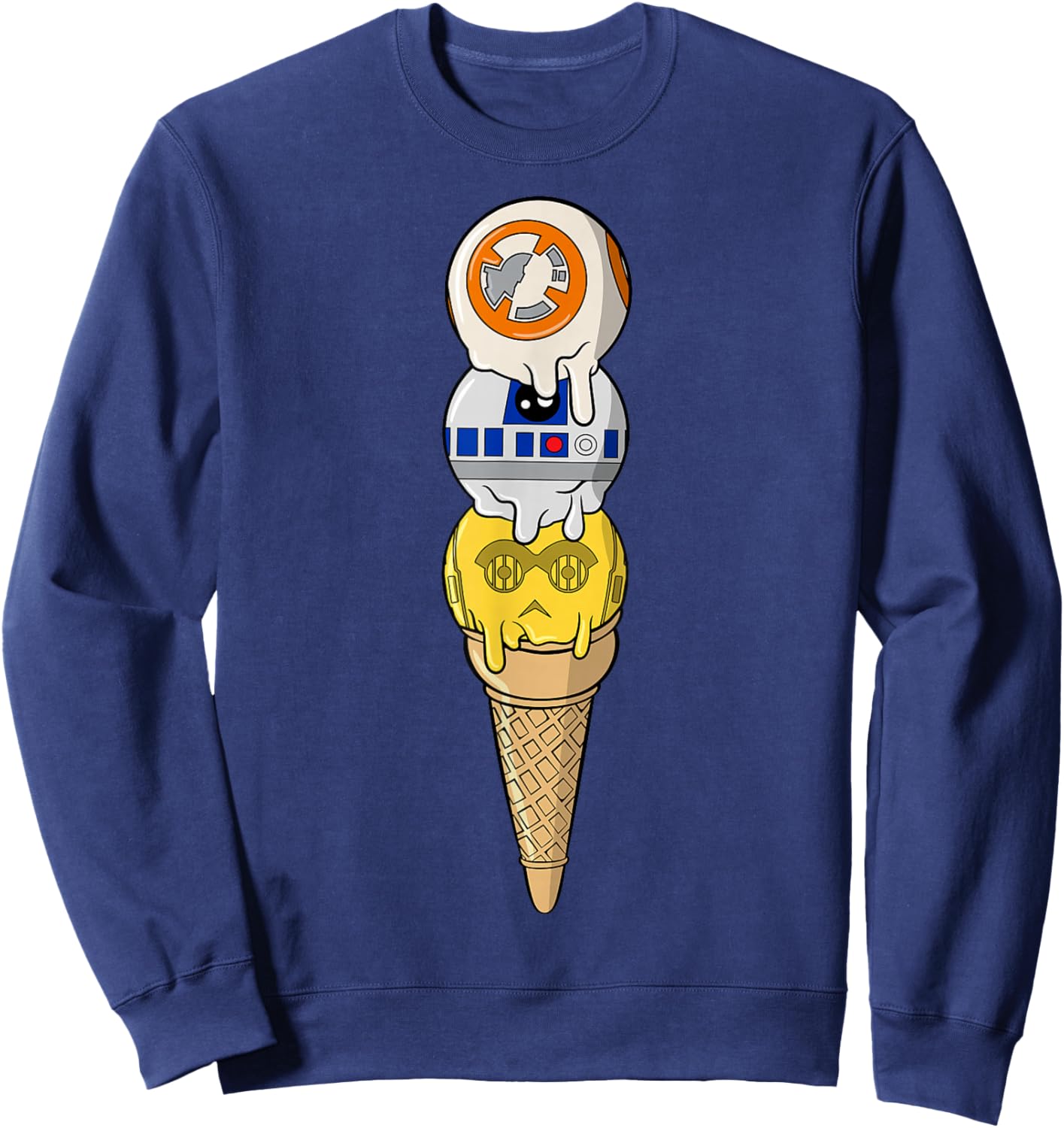 Star Wars Classic BB-8 R2-D2 & C-3PO Ice-Cream Scoops Sweatshirt - Sweatshirt | Navy