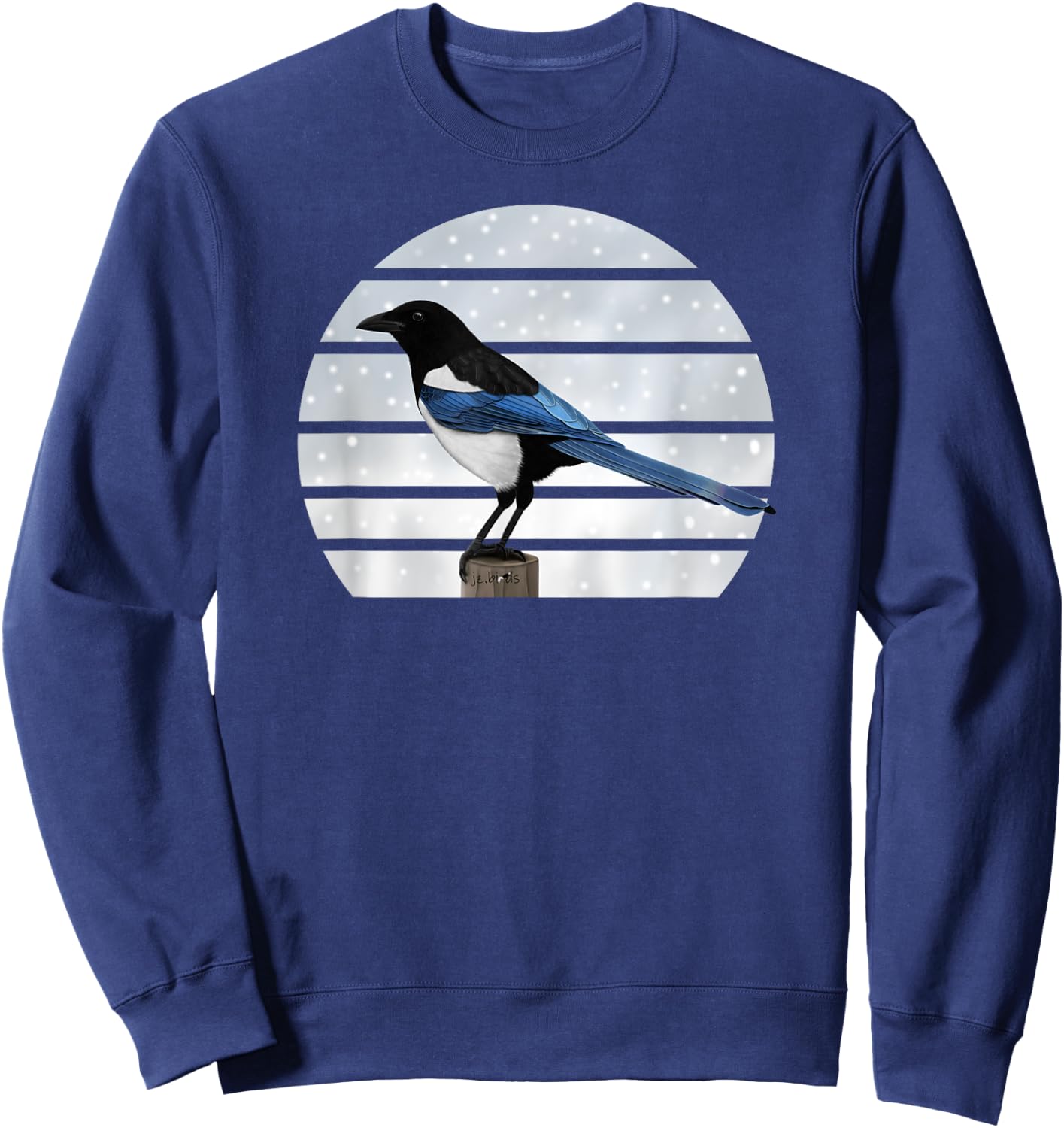 Magpie Winter Birds Christmas Snow Birder Birdwatching Sweatshirt - Sweatshirt | Navy