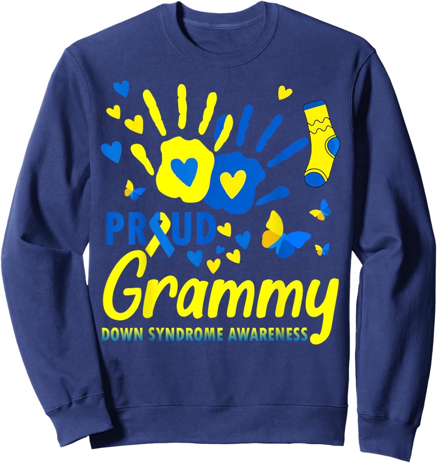 Proud Grammy World Down Syndrome Awareness Day Matching Sweatshirt - Sweatshirt | Navy