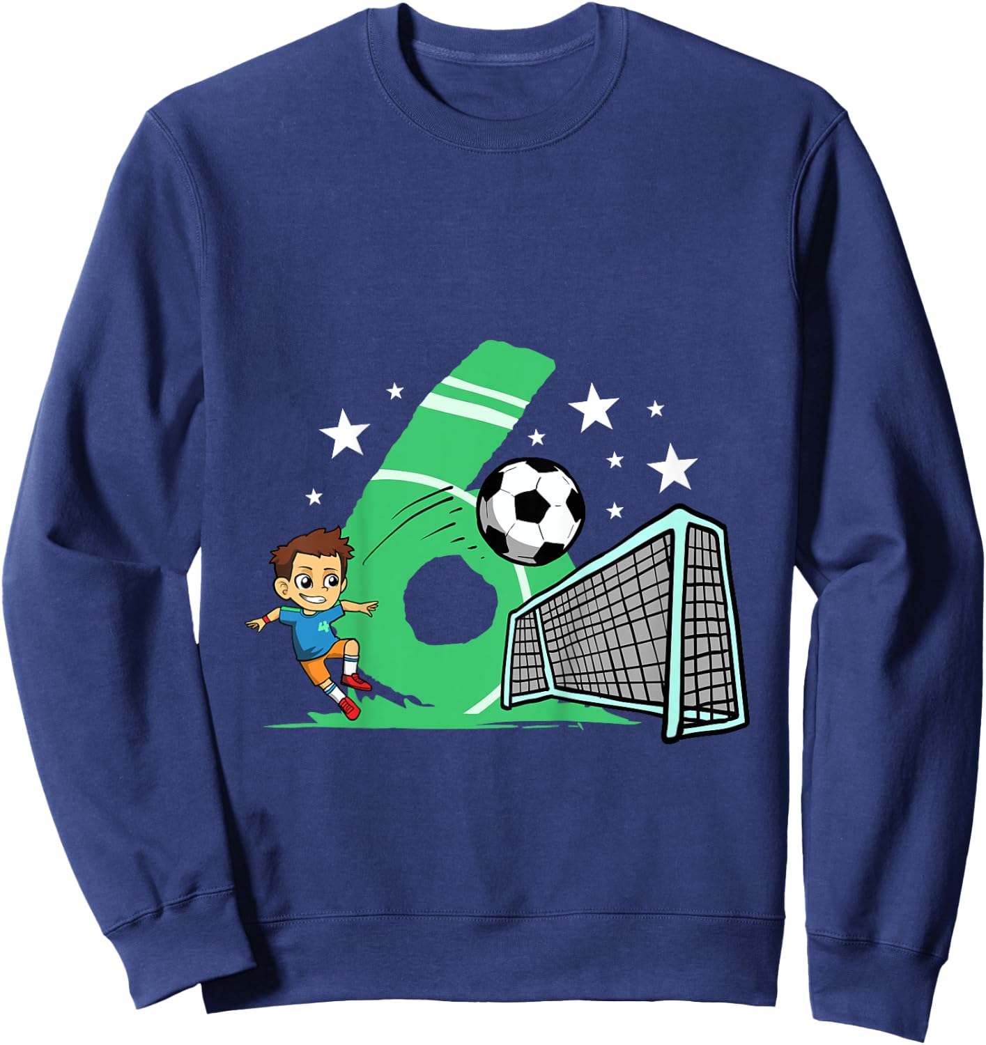 6th Birthday Football Shirt Gift 6 Years Football Player Sweatshirt - Sweatshirt | Navy