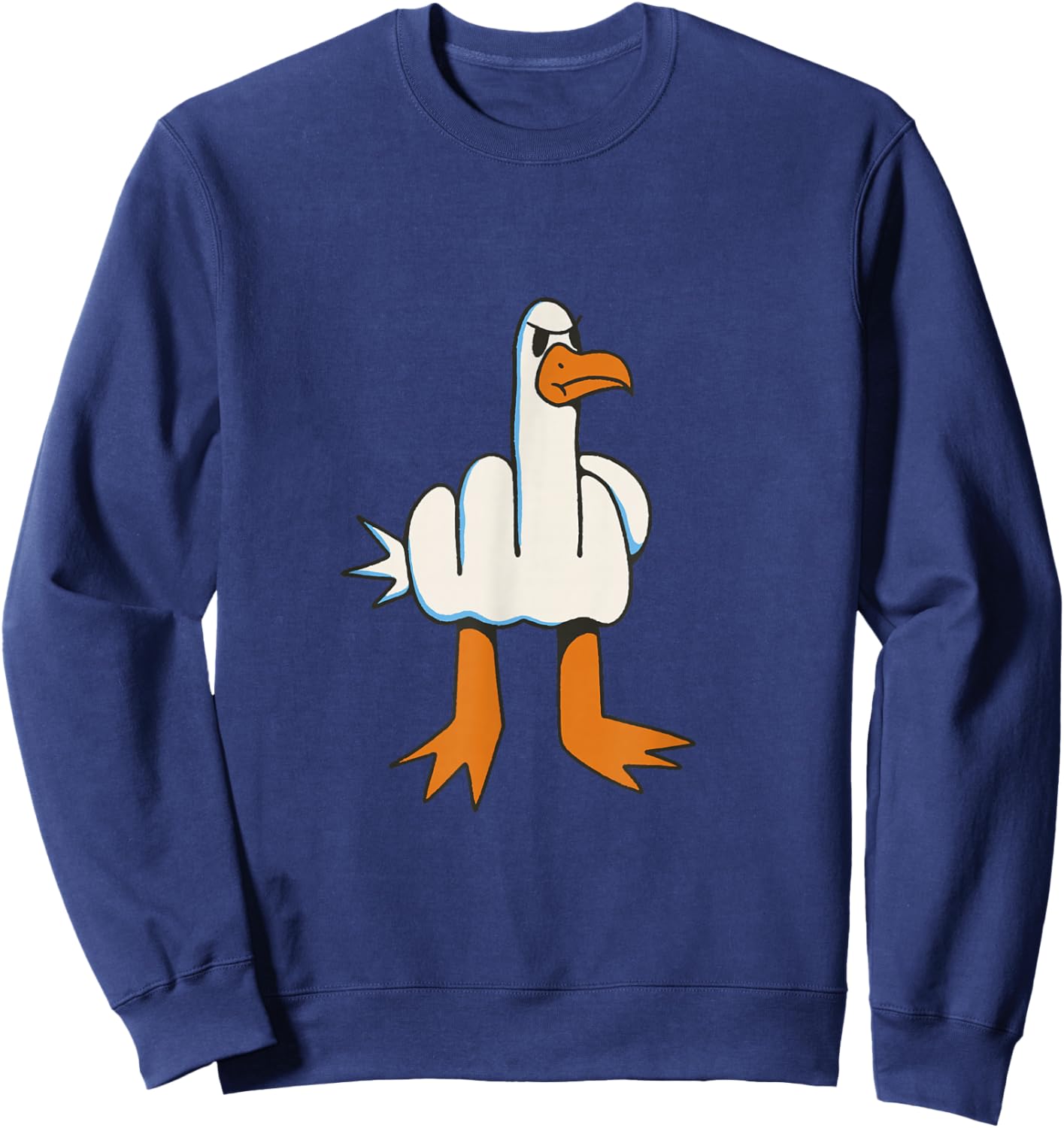 Middle Finger Seagull Sweatshirt - Sweatshirt | Navy