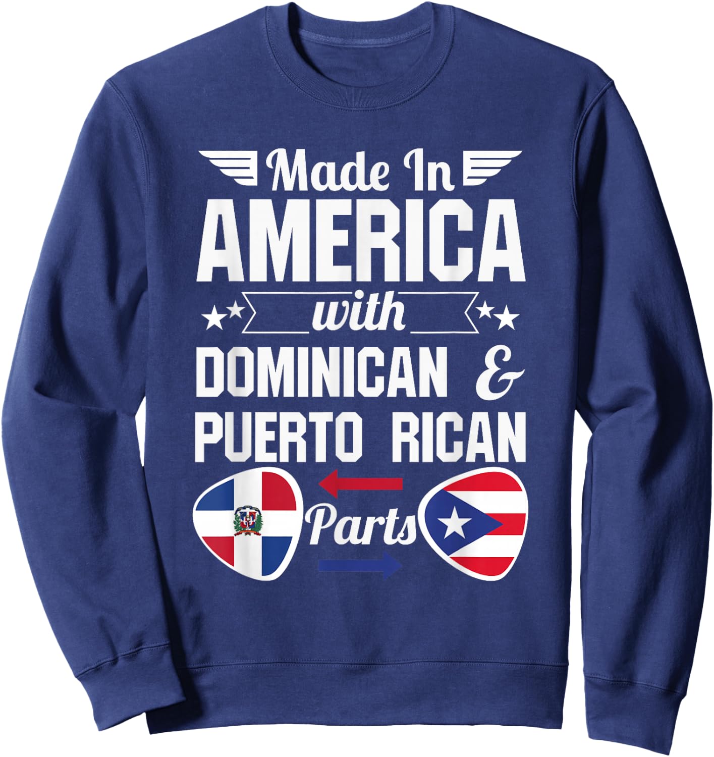 Dominirican Puerto Rico and Republica Dominicana Pride Flag Sweatshirt - Sweatshirt | Navy
