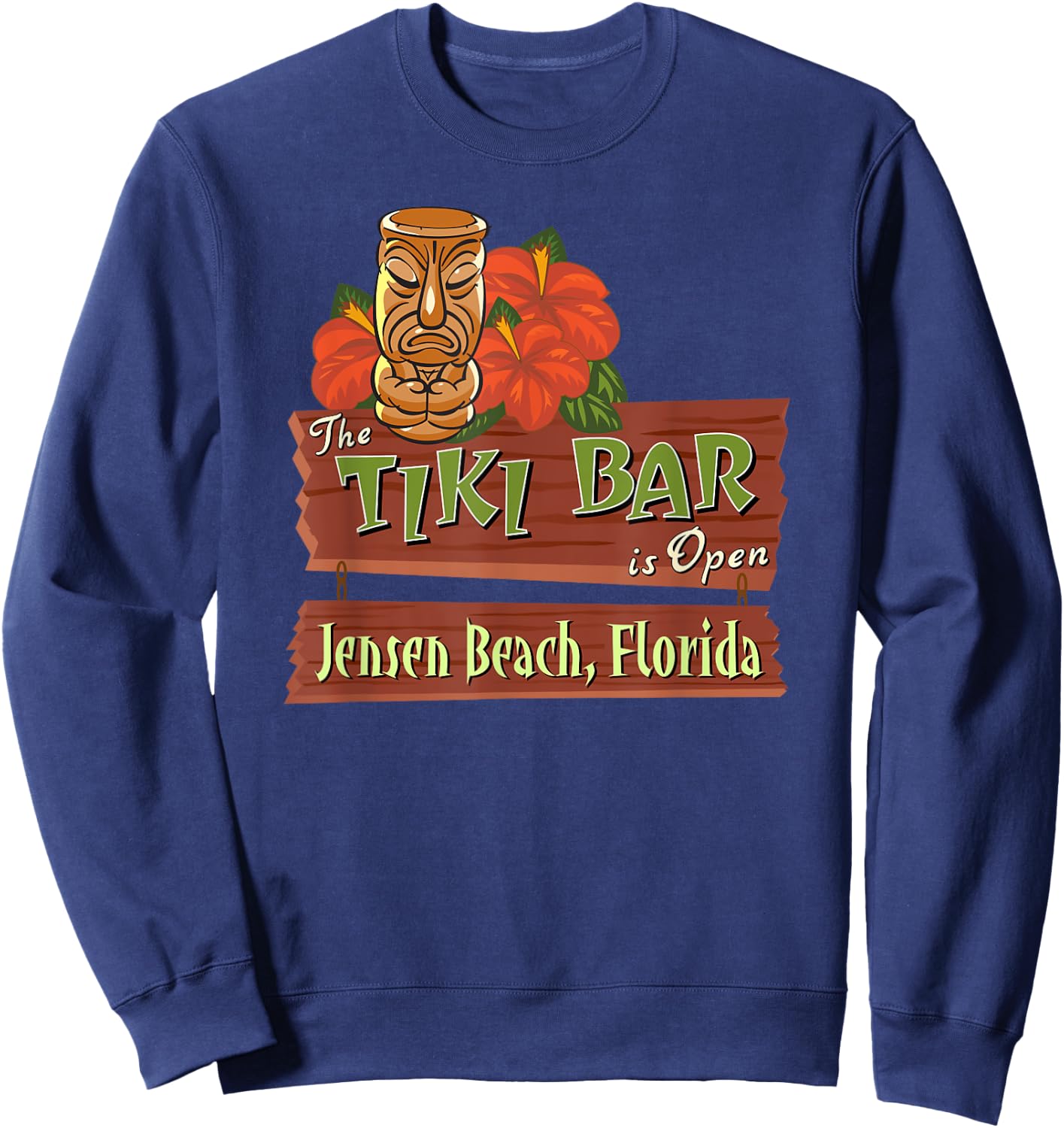 Jensen Beach Florida Tiki Bar Women Sweatshirt - Sweatshirt | Navy