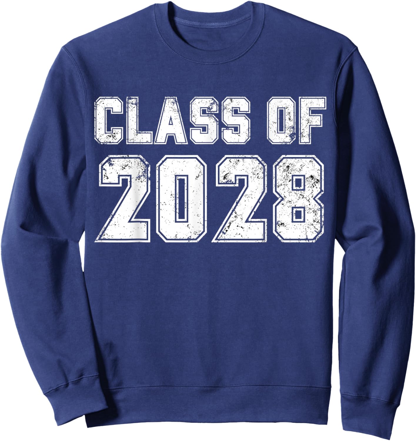 Class of 2028 Vintage Freshman Class 2028 Senior Graduation Sweatshirt - Sweatshirt | Navy