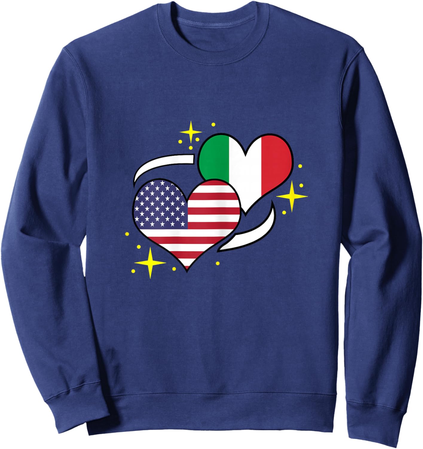 Italian American Flag Heart Italian Women Sweatshirt - Sweatshirt | Navy