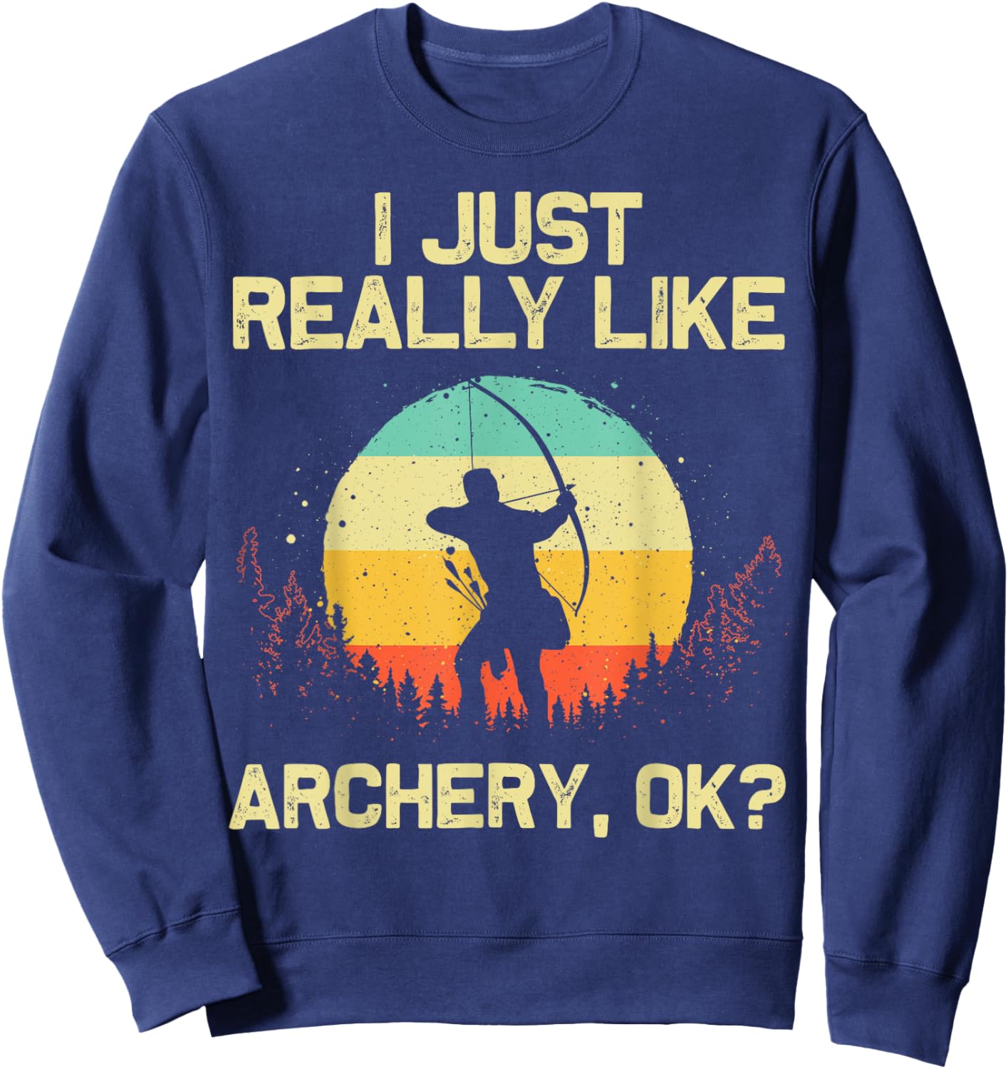 Cool Archery Women Bowhunter Archer Arrow Bow Hunter Sweatshirt - Sweatshirt | Navy