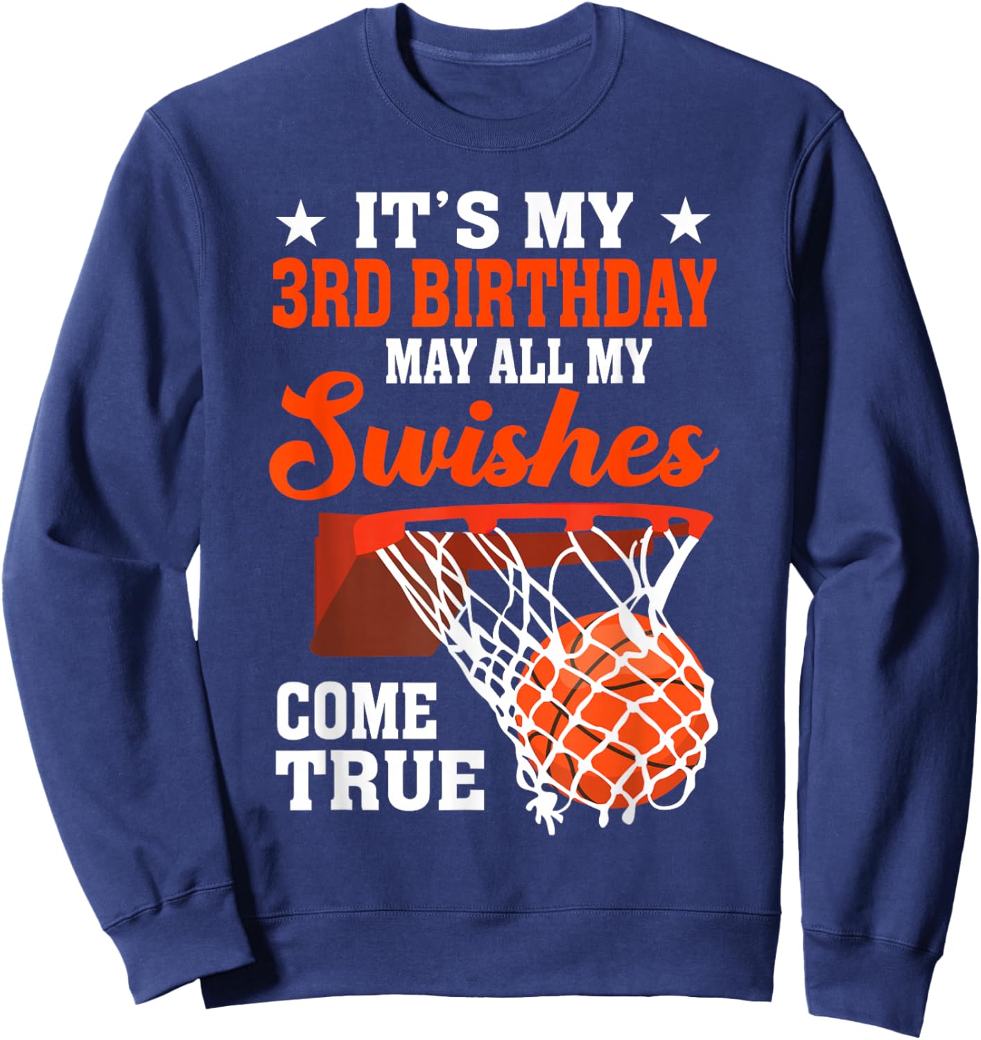 It's My 3rd Birthday Basketball 3 Year Old Sweatshirt - Sweatshirt | Navy