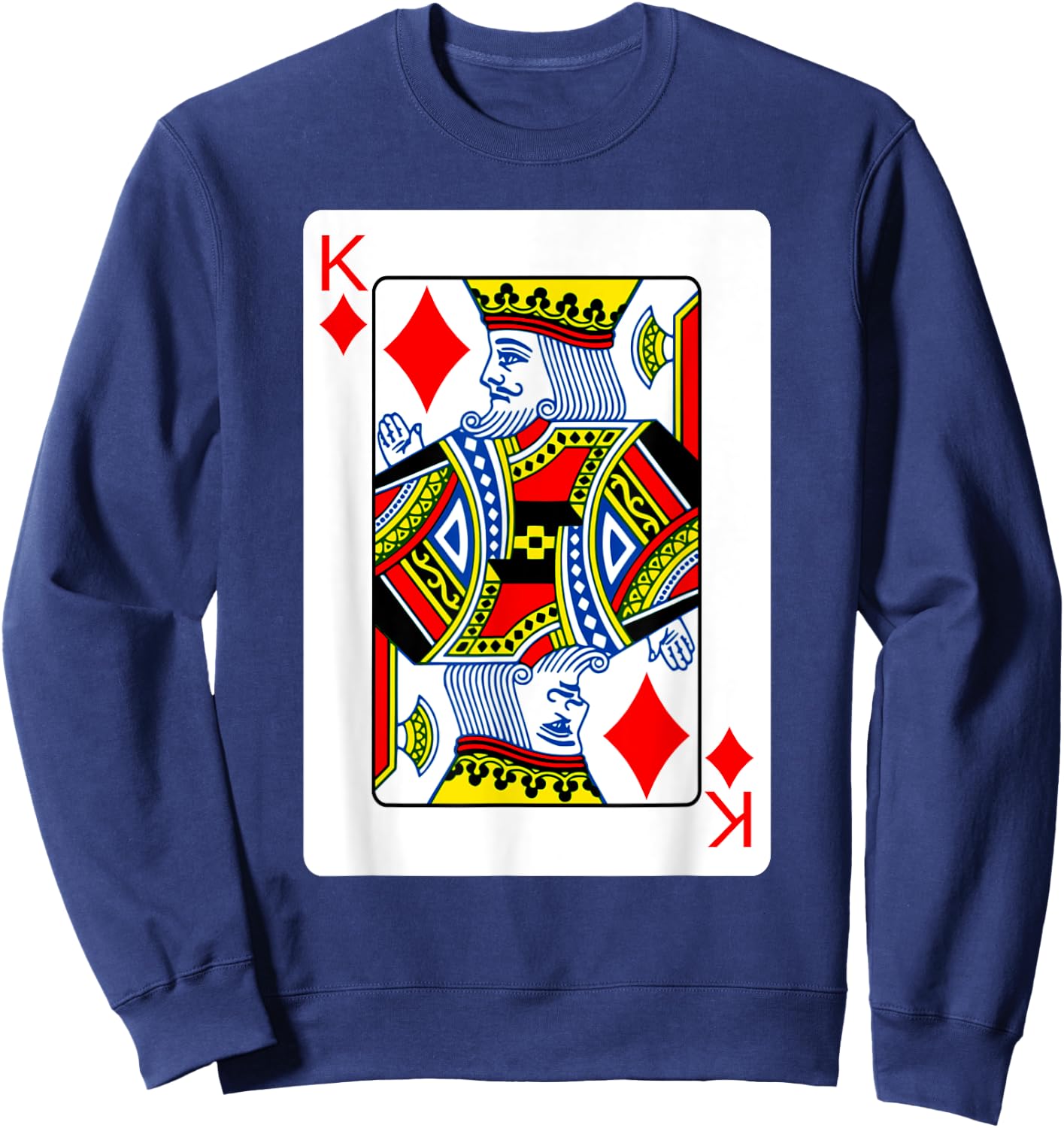 King Of Diamonds Playing Card Group Costume Poker Player Sweatshirt - Sweatshirt | Navy
