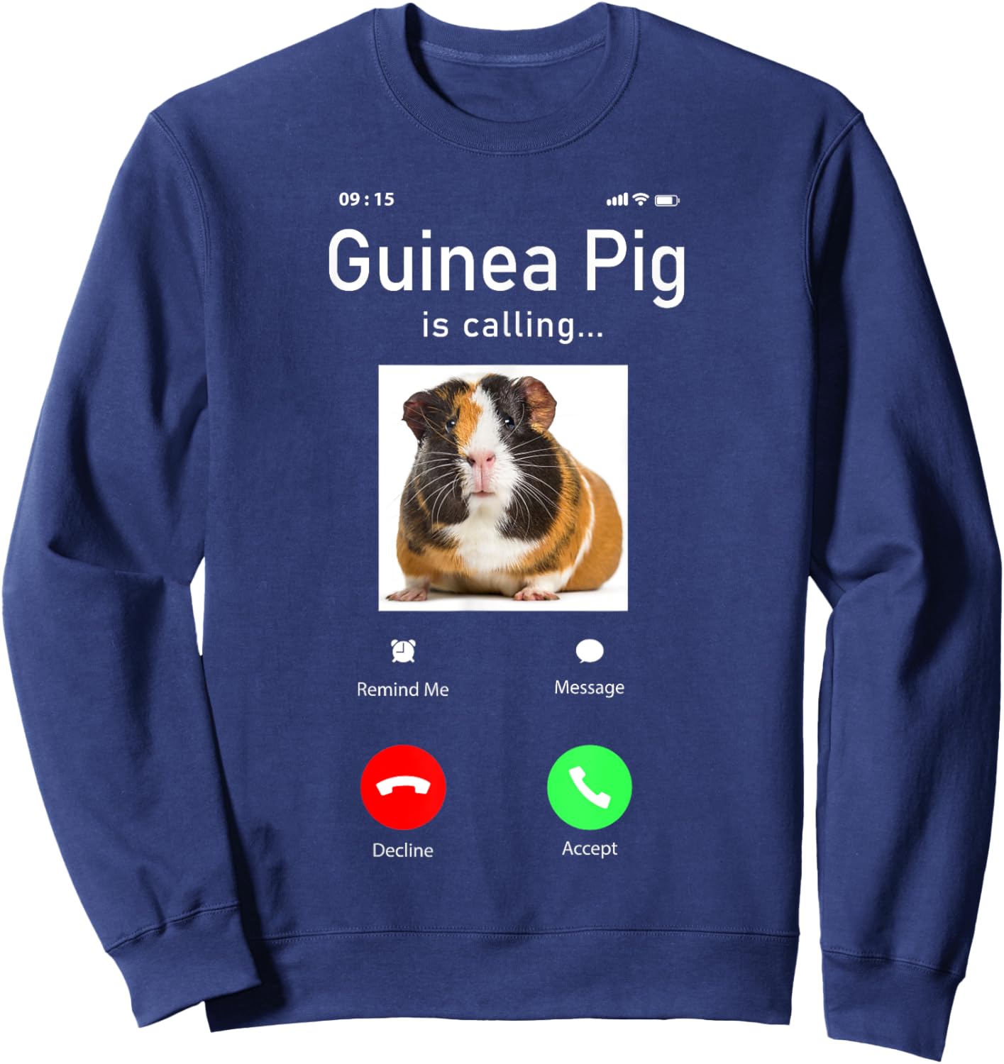 Guinea Pig Phone Display Guinea Pig Is Calling Sweatshirt - Sweatshirt | Navy