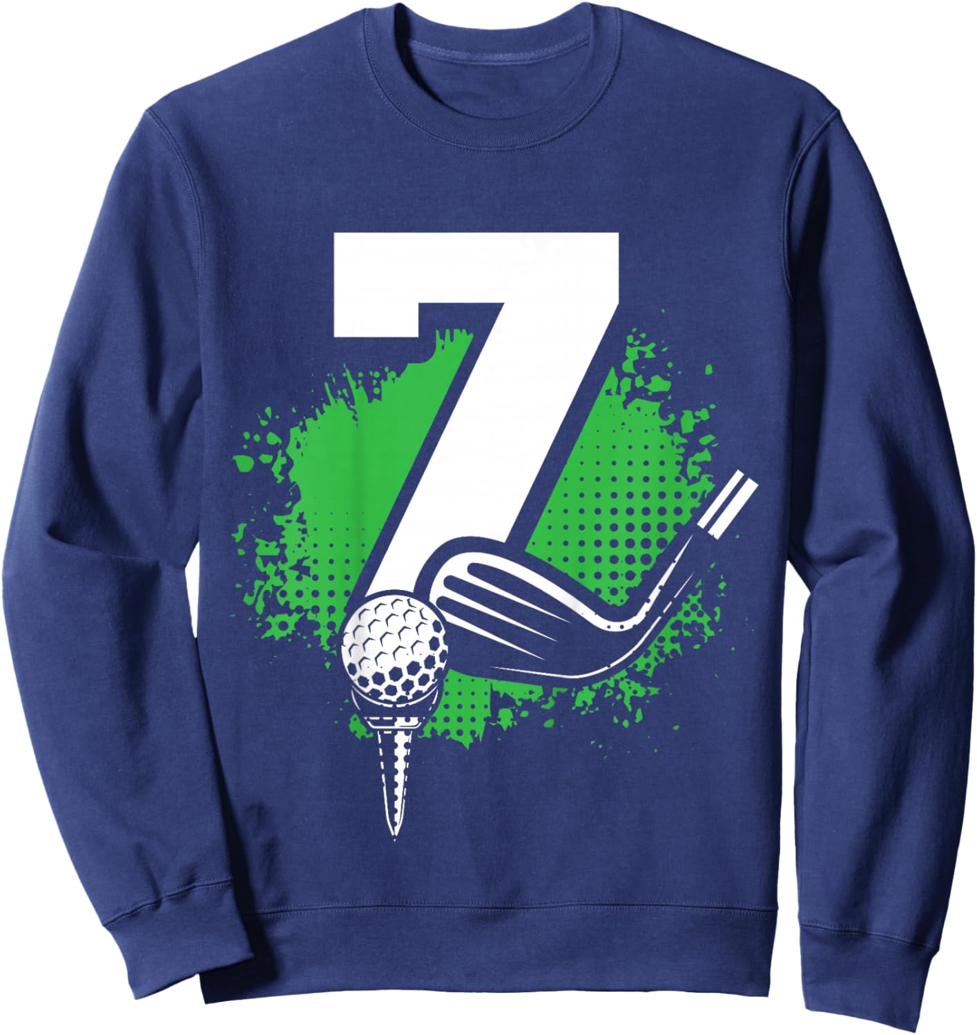 Kids 7th Birthday Boy Golf Player Golf 7 Years Old Sweatshirt - Sweatshirt | Navy