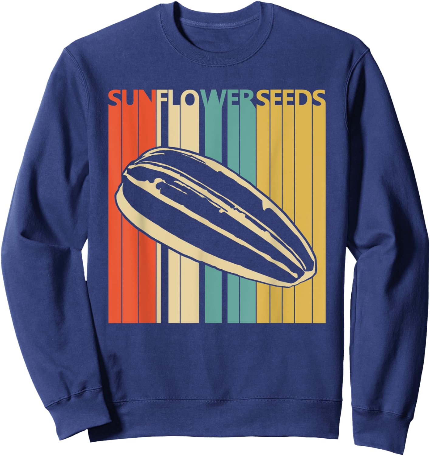 Vintage Retro Sunflower Seeds Sweatshirt - Sweatshirt | Navy