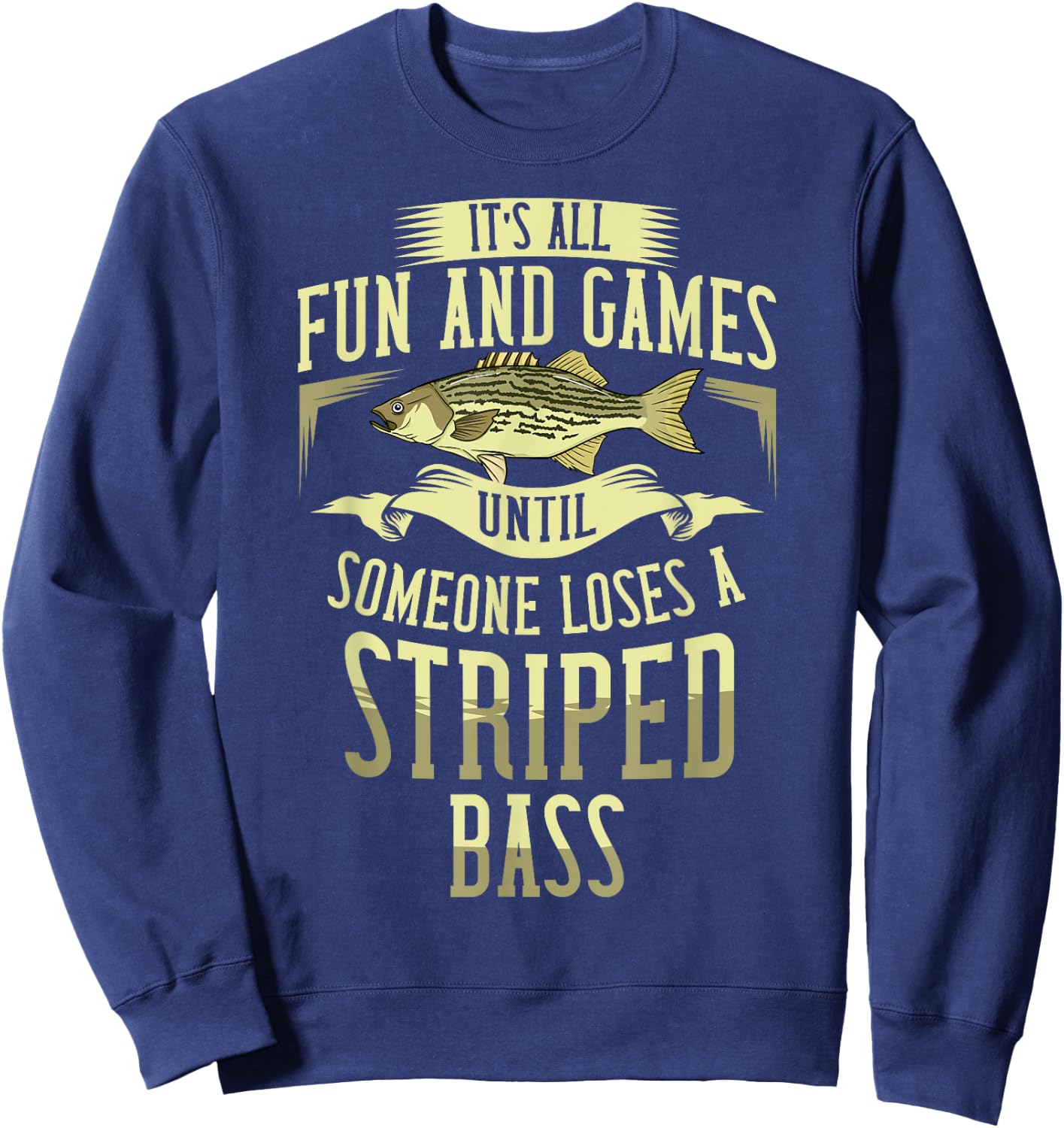 Striped Bass Fishing Gift Rockfish Lures Sweatshirt - Sweatshirt | Navy