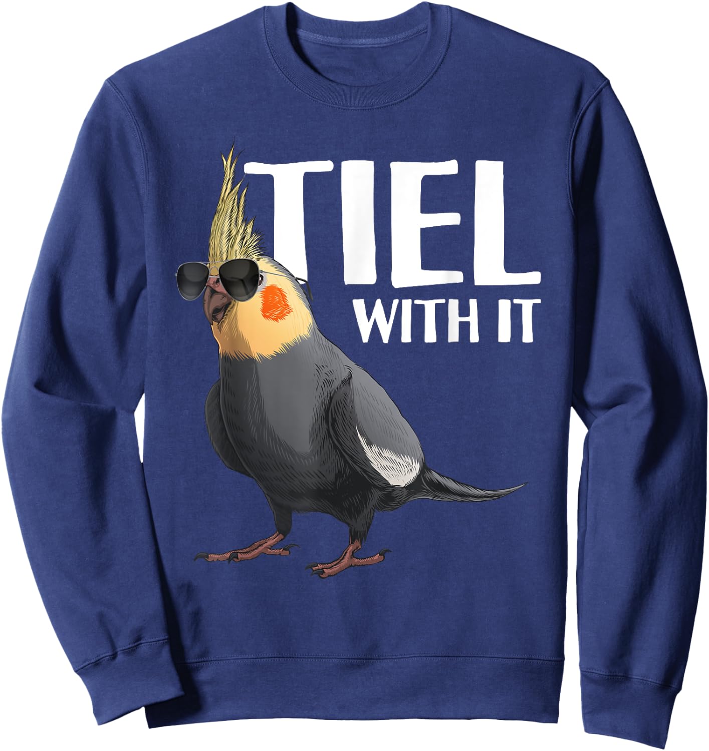 Cool Cockatiel Art Women Kids Cockatiel Parrot Bird Sweatshirt - Sweatshirt | Navy