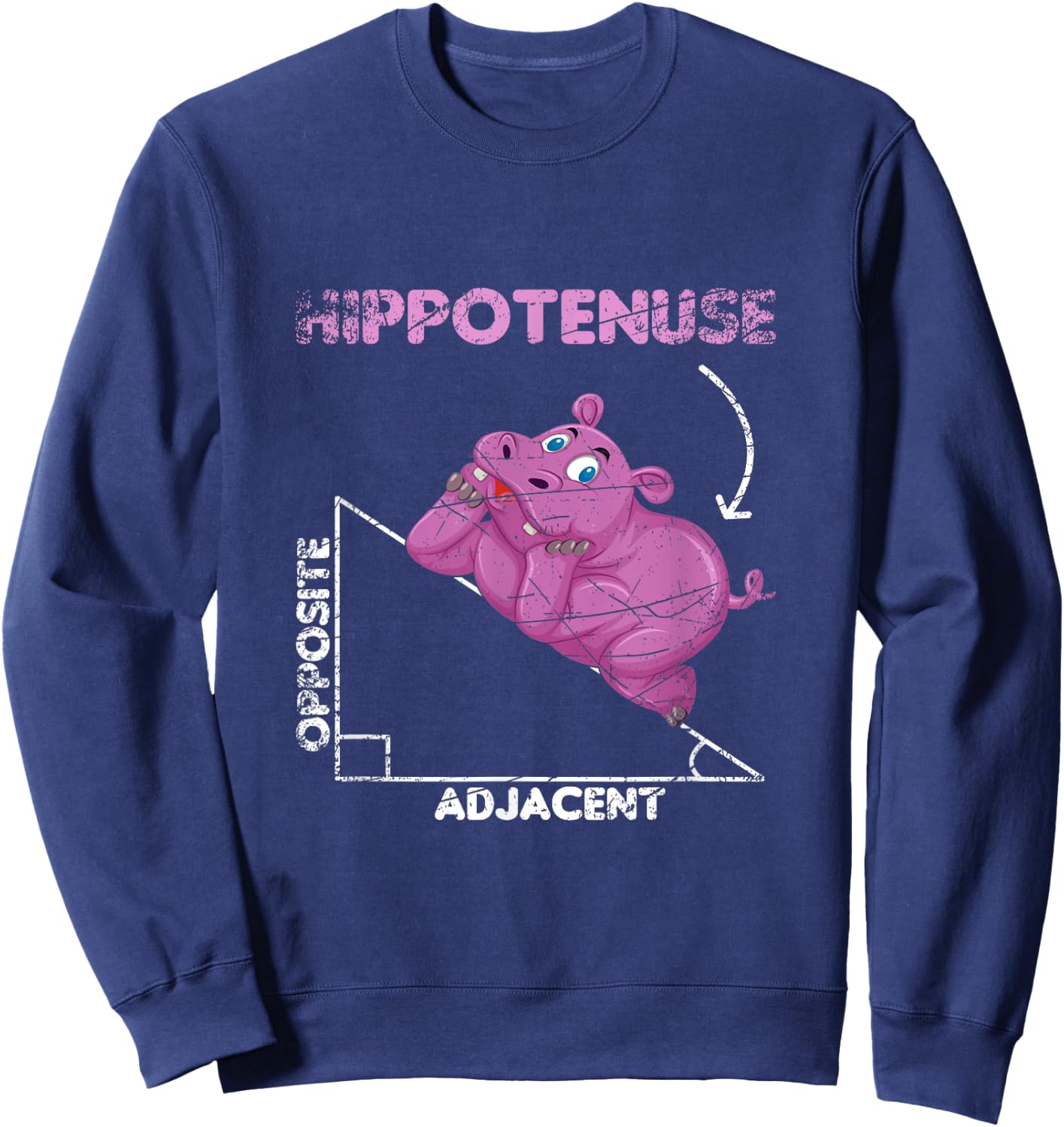 Math Hippotenuse Hippo Sweatshirt - Sweatshirt | Navy