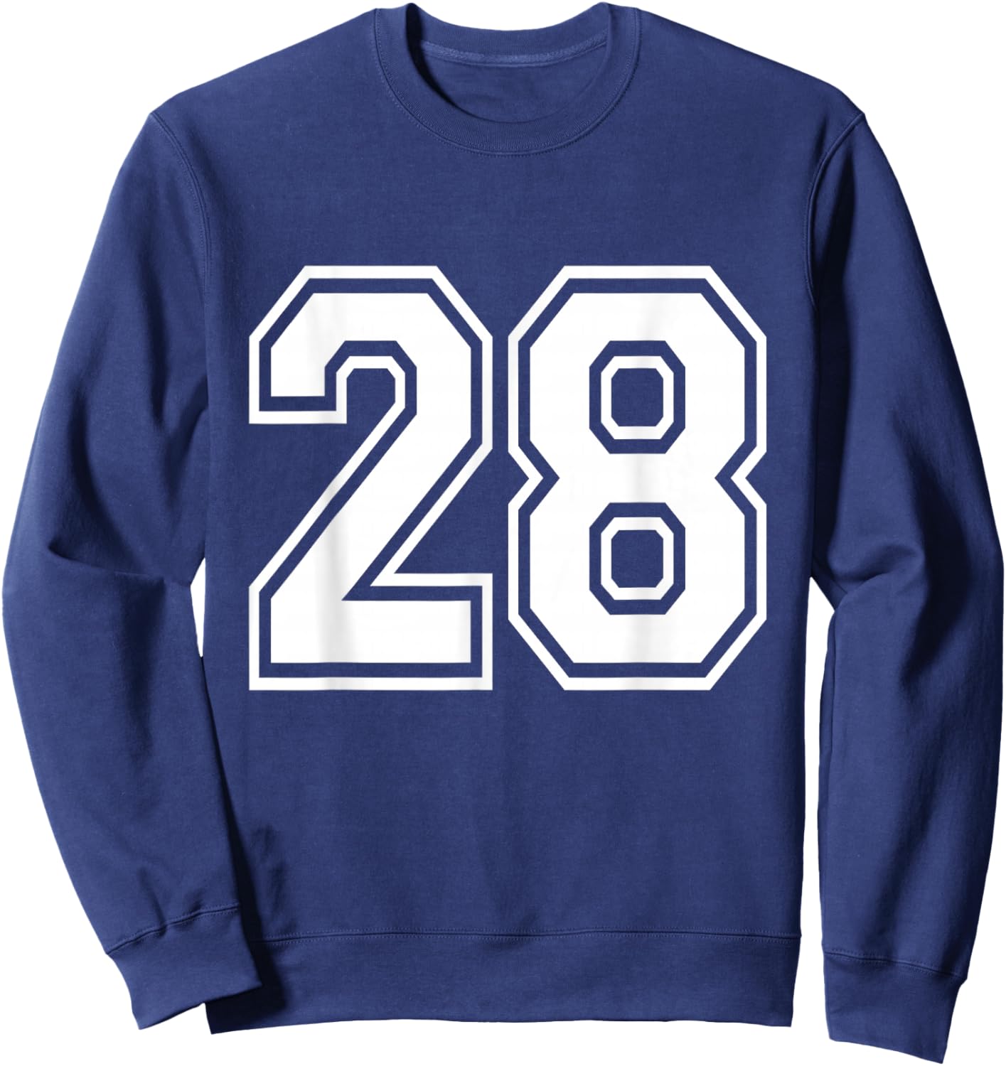 Number 28 Varsity Sports Team Jersey 28th Birthday 28 Years Sweatshirt - Sweatshirt | Navy