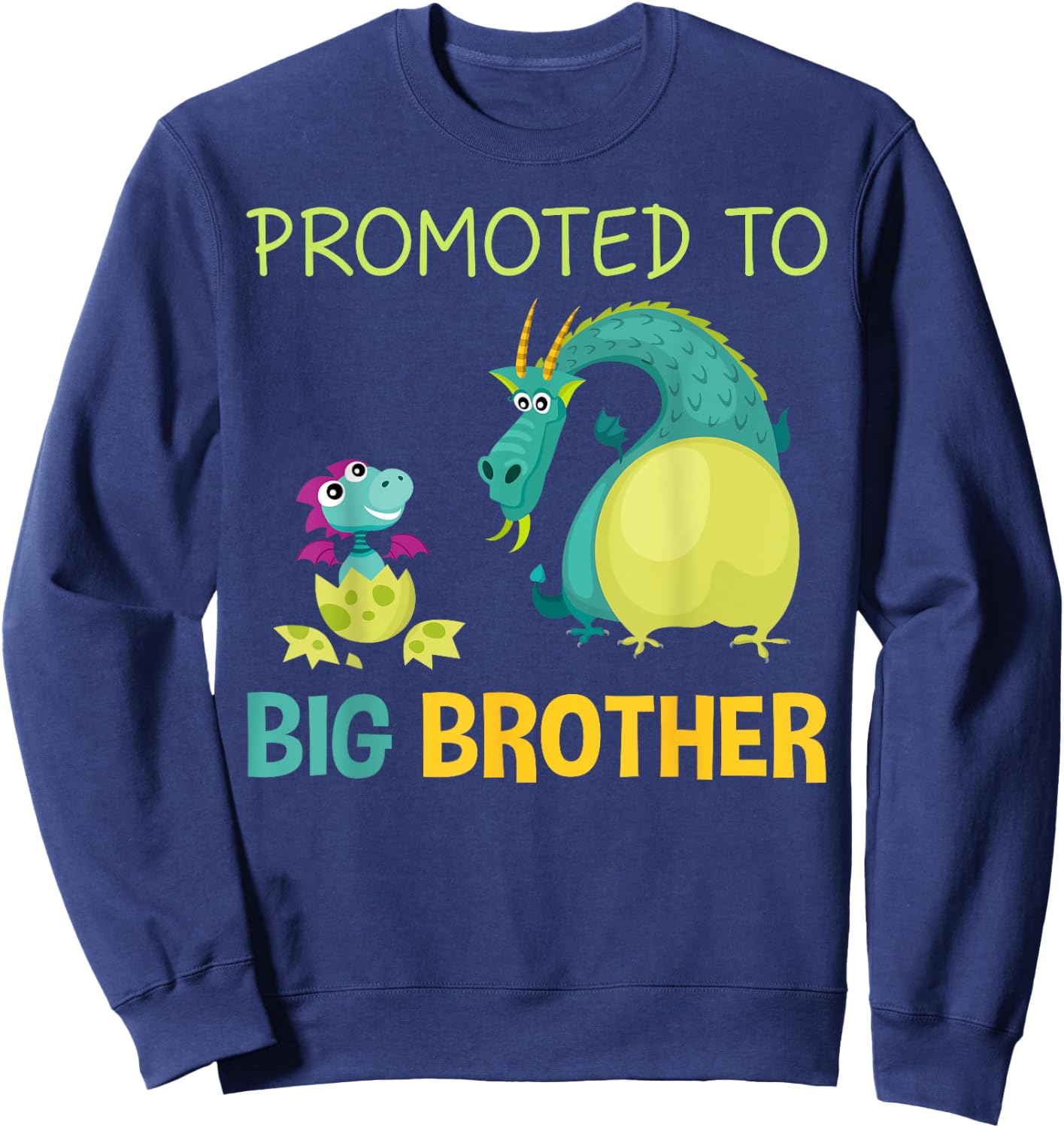 Promoted To Big Brother Shirt Dragon Sweatshirt - Sweatshirt | Navy
