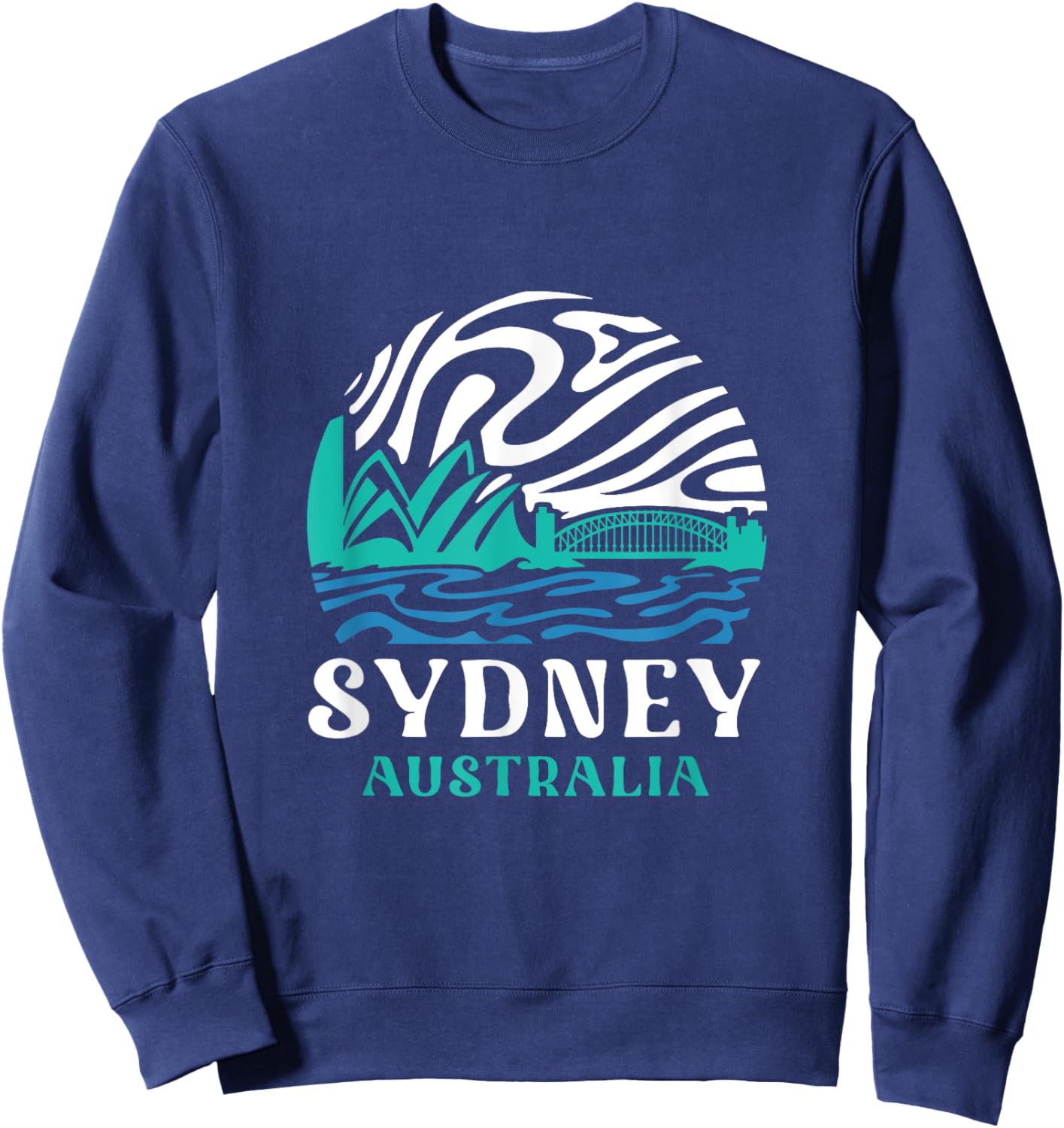 Vintage Retro Sydney Opera House Harbour Bridge Australia Sweatshirt - Sweatshirt | Navy