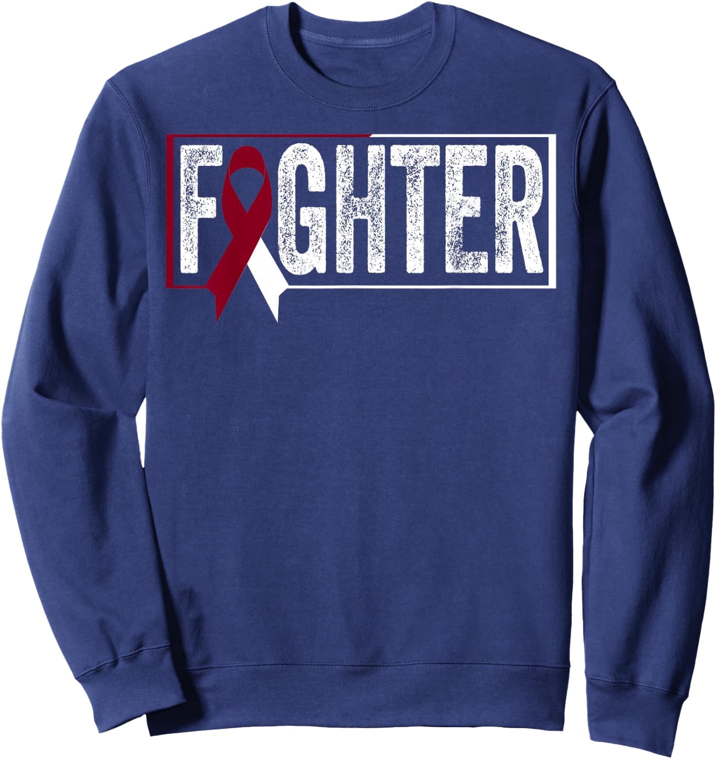 Throat Cancer Shirt Oral Head Neck Cancer Awareness Fighter Sweatshirt - Sweatshirt | Navy