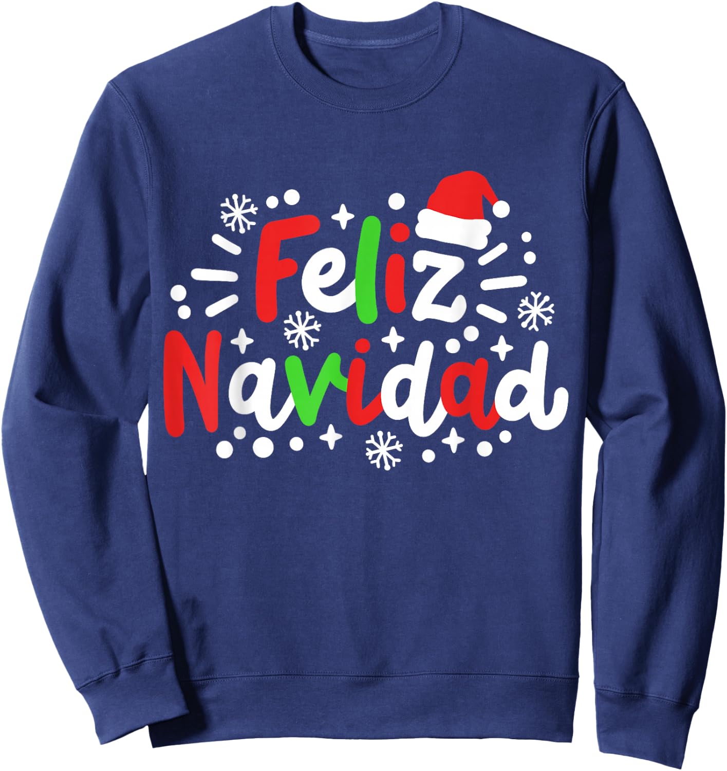 Feliz Navidad Matching Family Spanish Christmas Men Women Sweatshirt - Sweatshirt | Navy