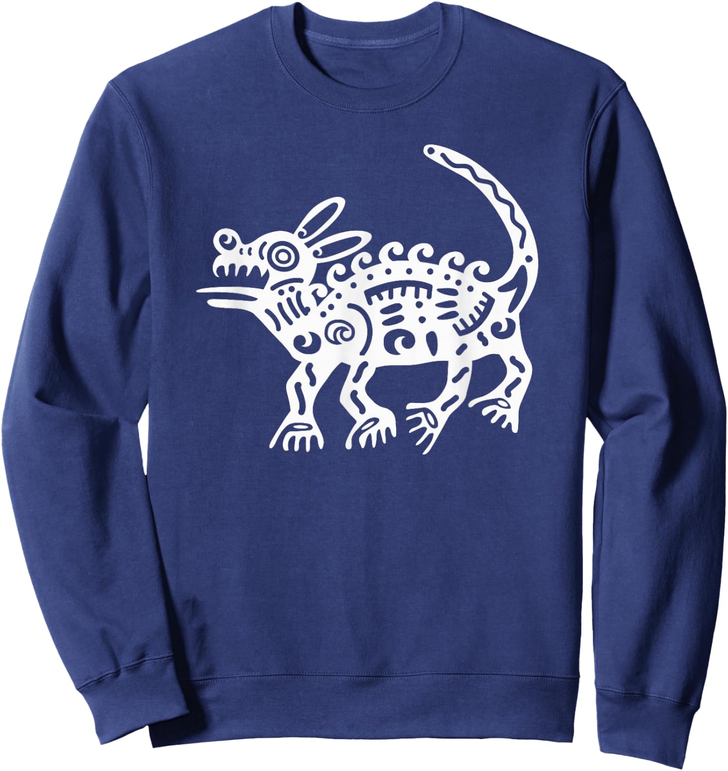 Mexico Aztec Mayan Civilization Dog Symbol Sweatshirt - Sweatshirt | Navy