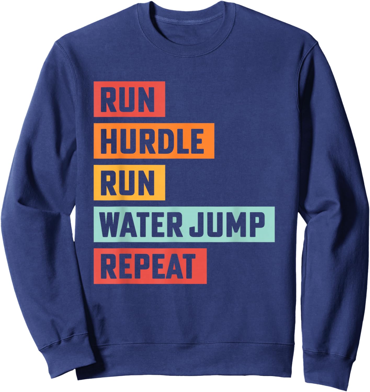 Steeplechase Track Run Hurdle Water Jump Track Coach Sweatshirt - Sweatshirt | Navy