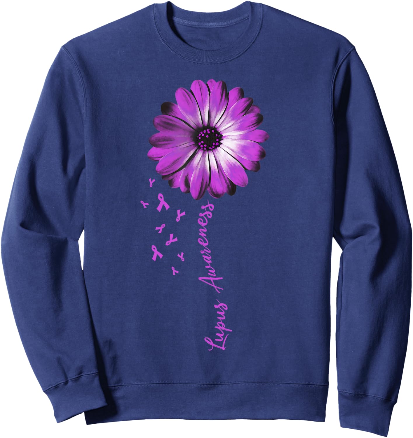Daisy Flower Lupus Awareness Gifts Sweatshirt - Sweatshirt | Navy