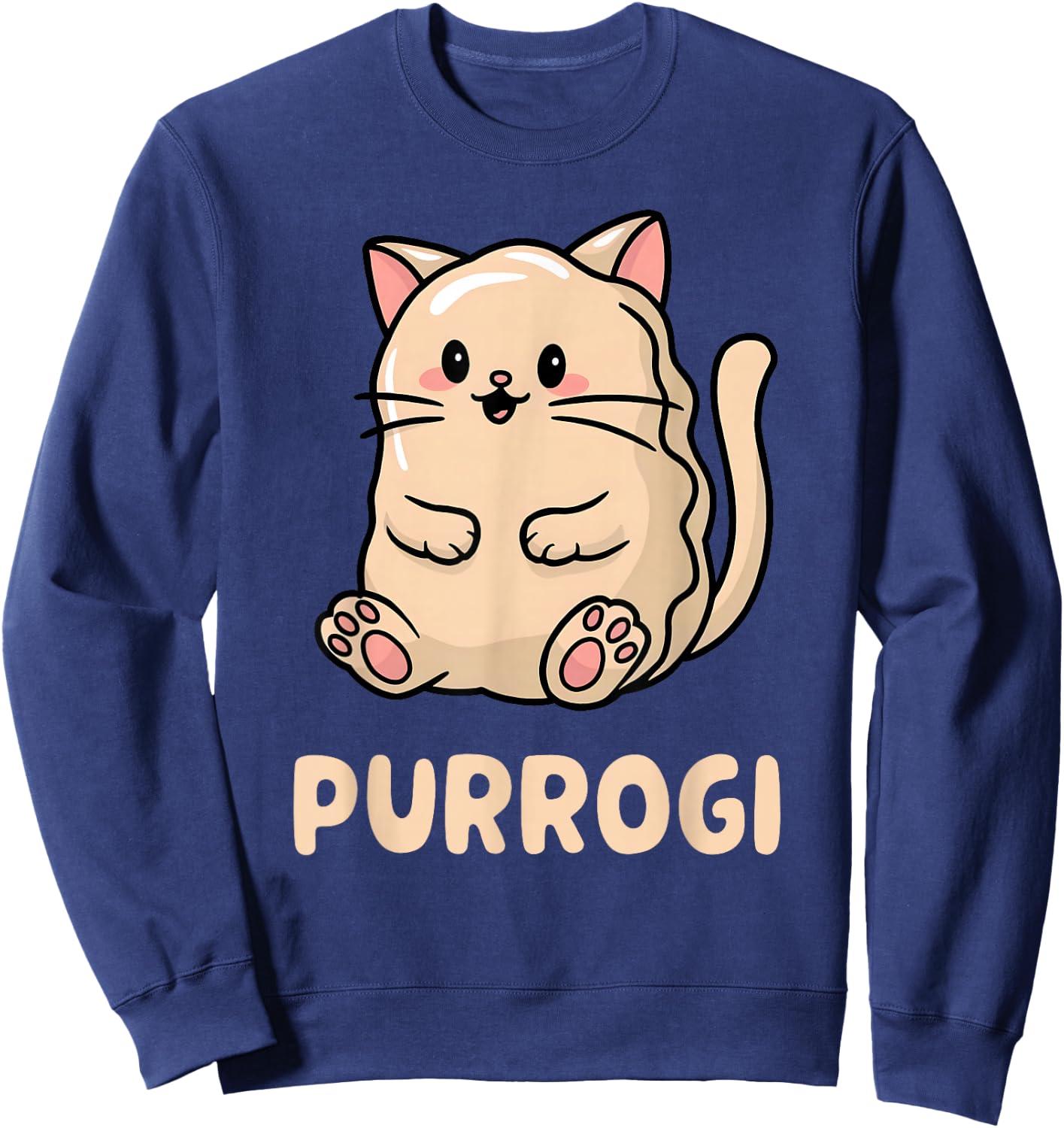 Pierogi Cat Lover Kawaii Pierogi Lover Funny Polish Kids Sweatshirt - Sweatshirt | Navy
