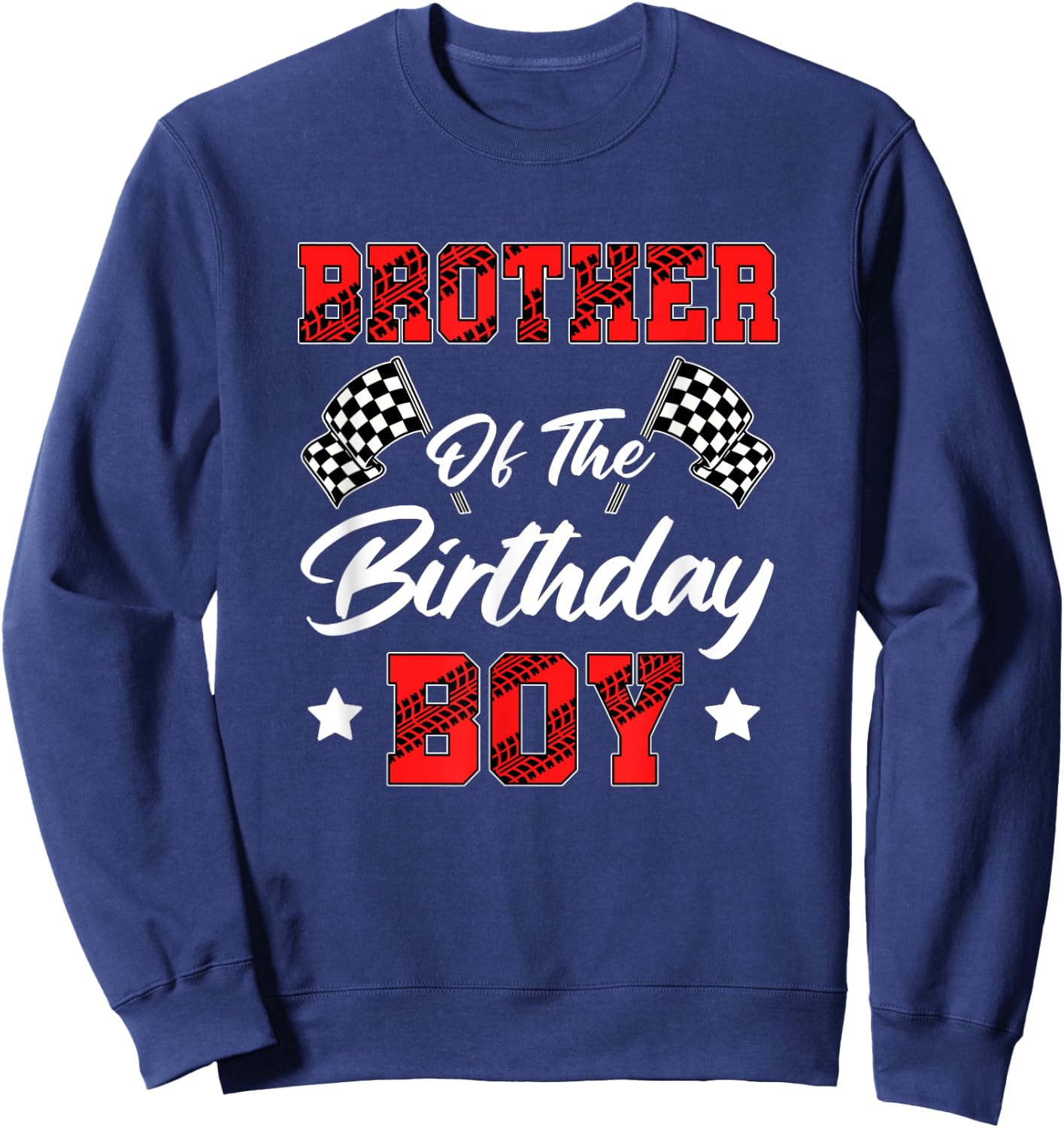 Race Car Brother Of The Birthday Boy Racing Family Pit Crew Sweatshirt - Sweatshirt | Navy