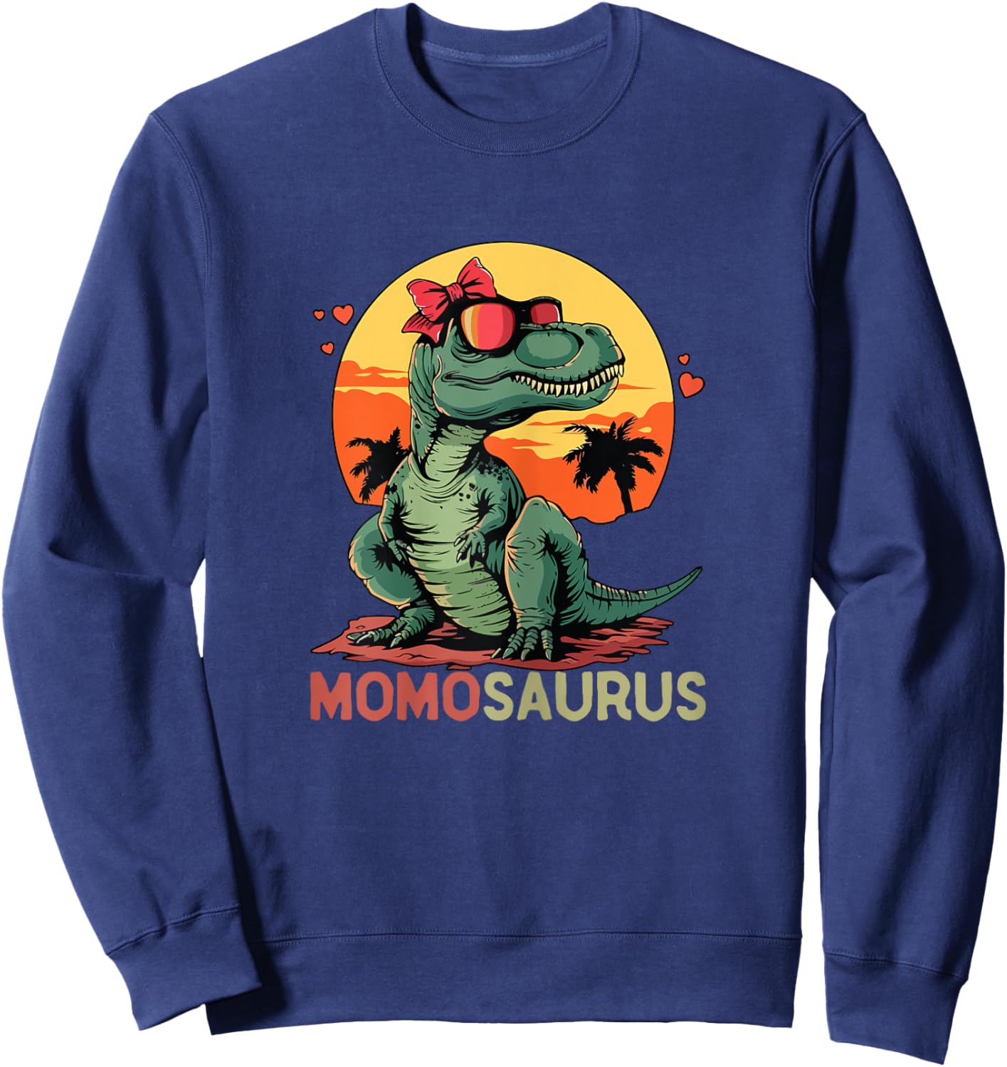 MomoSaurus Dino Dinosaur Momo-Saurus T-Rex Mother's Day Trex Sweatshirt - Sweatshirt | Navy