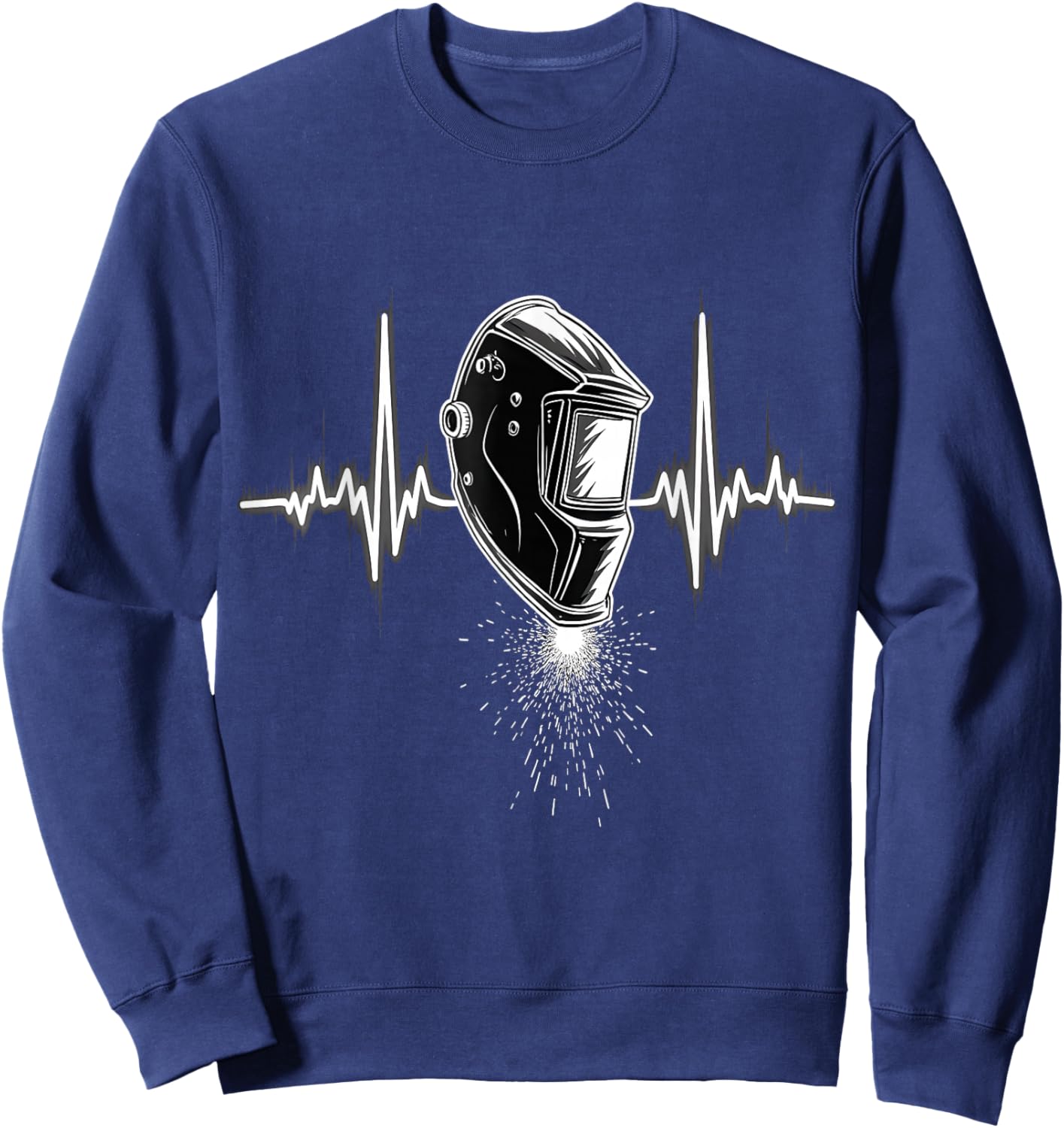 Welding Helmet Heartbeat Sweatshirt - Sweatshirt | Navy