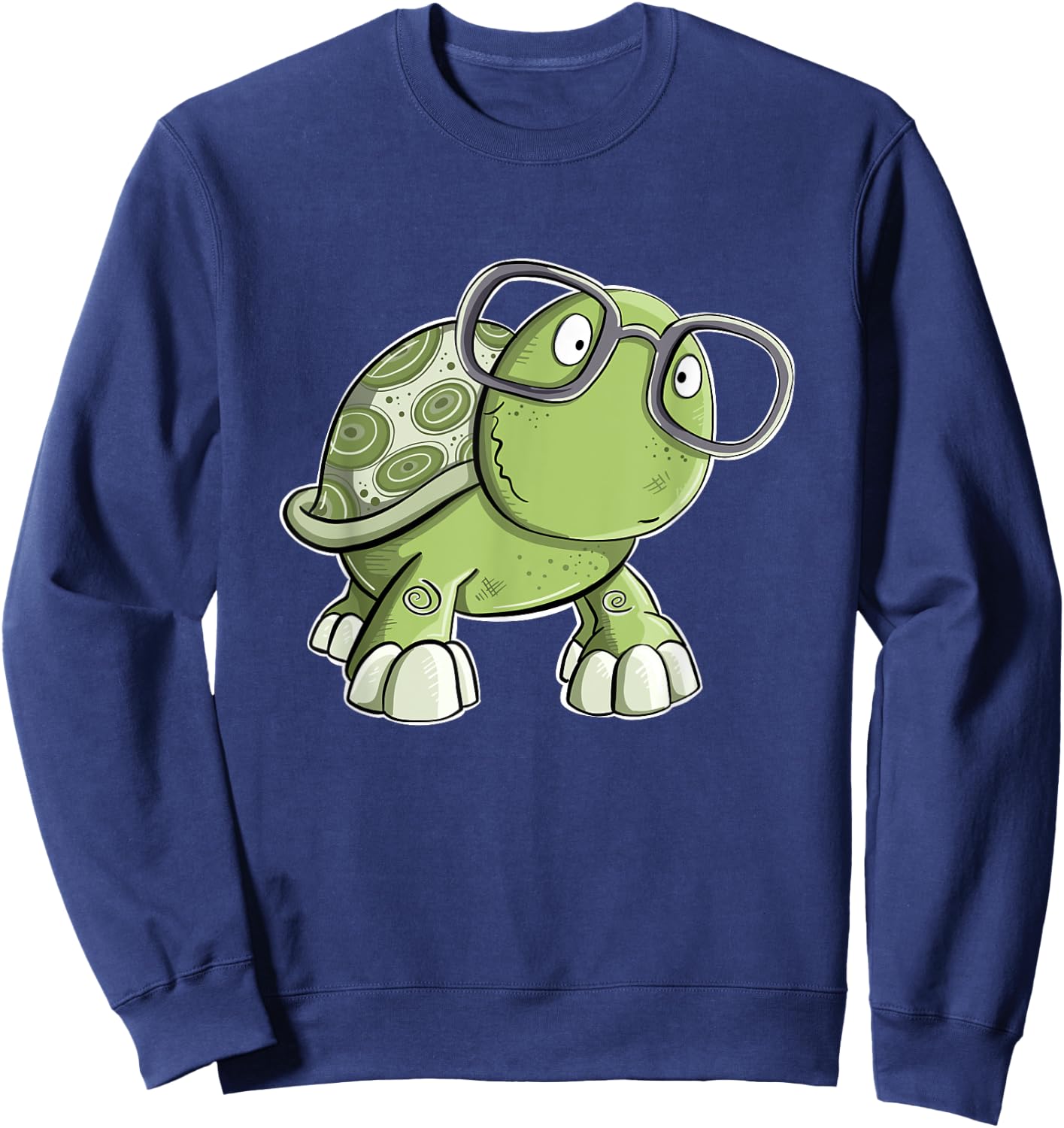Funny Nerd Turtle With Glasses For Reptile Lover Sweatshirt - Sweatshirt | Navy