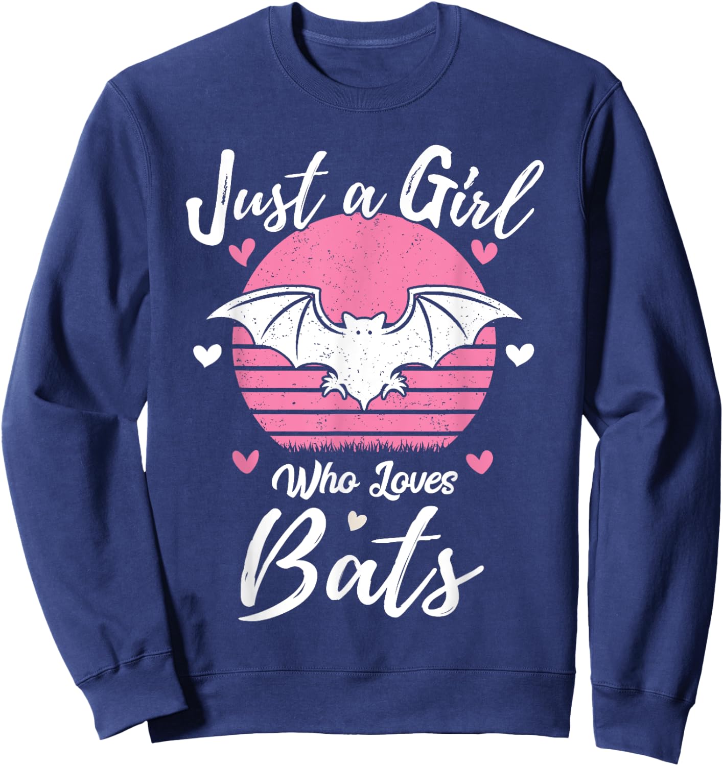 Women Girls Bat Lover Gift Just A Girl Who Loves Bats Sweatshirt - Sweatshirt | Navy