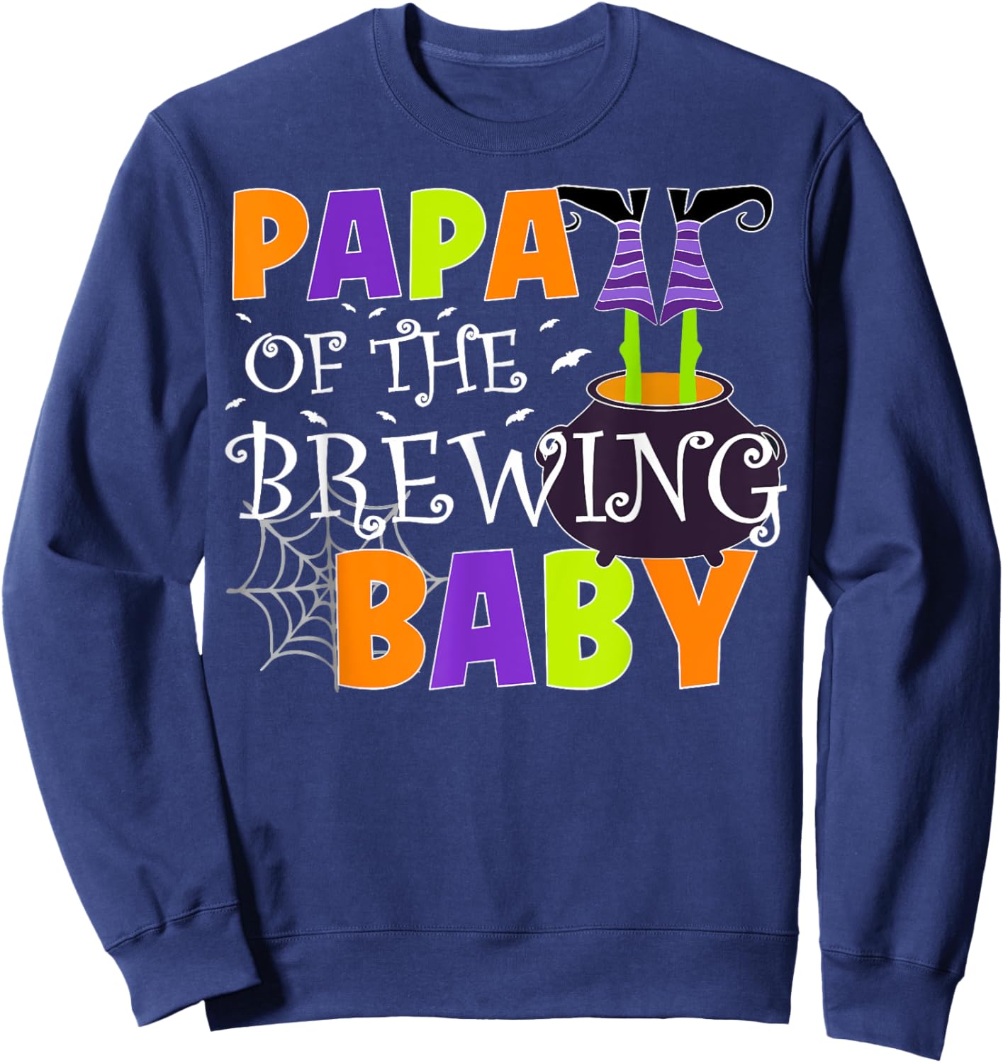 Papa Of The Brewing Baby Halloween Witch Sweatshirt - Sweatshirt | Navy