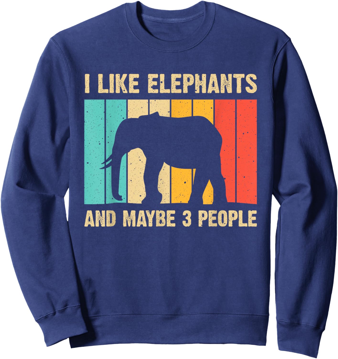 Funny Elephant Design Men Women Boys Girls Elephant Lover Sweatshirt - Sweatshirt | Navy